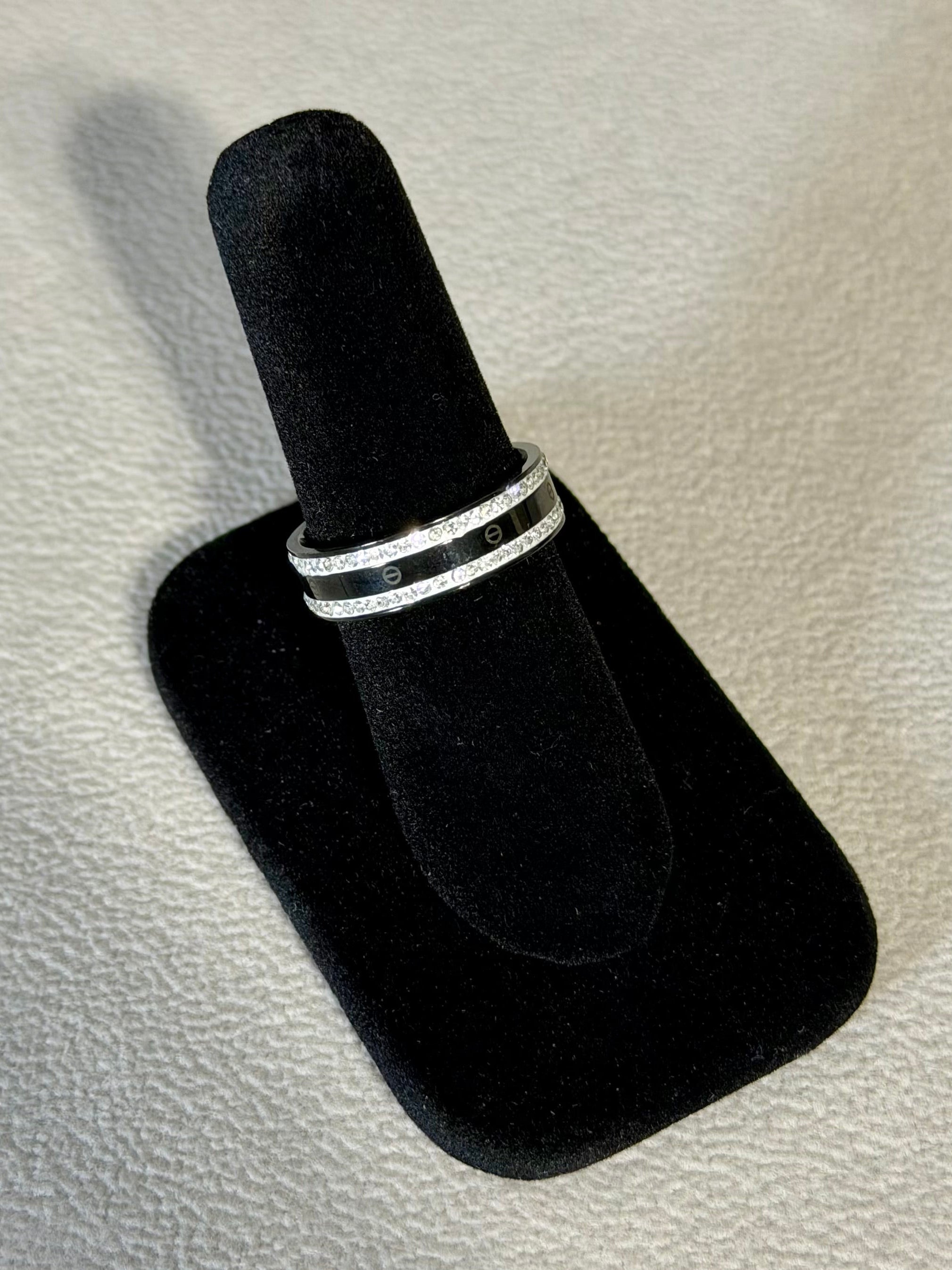 Anillo Crtr Negro Acero