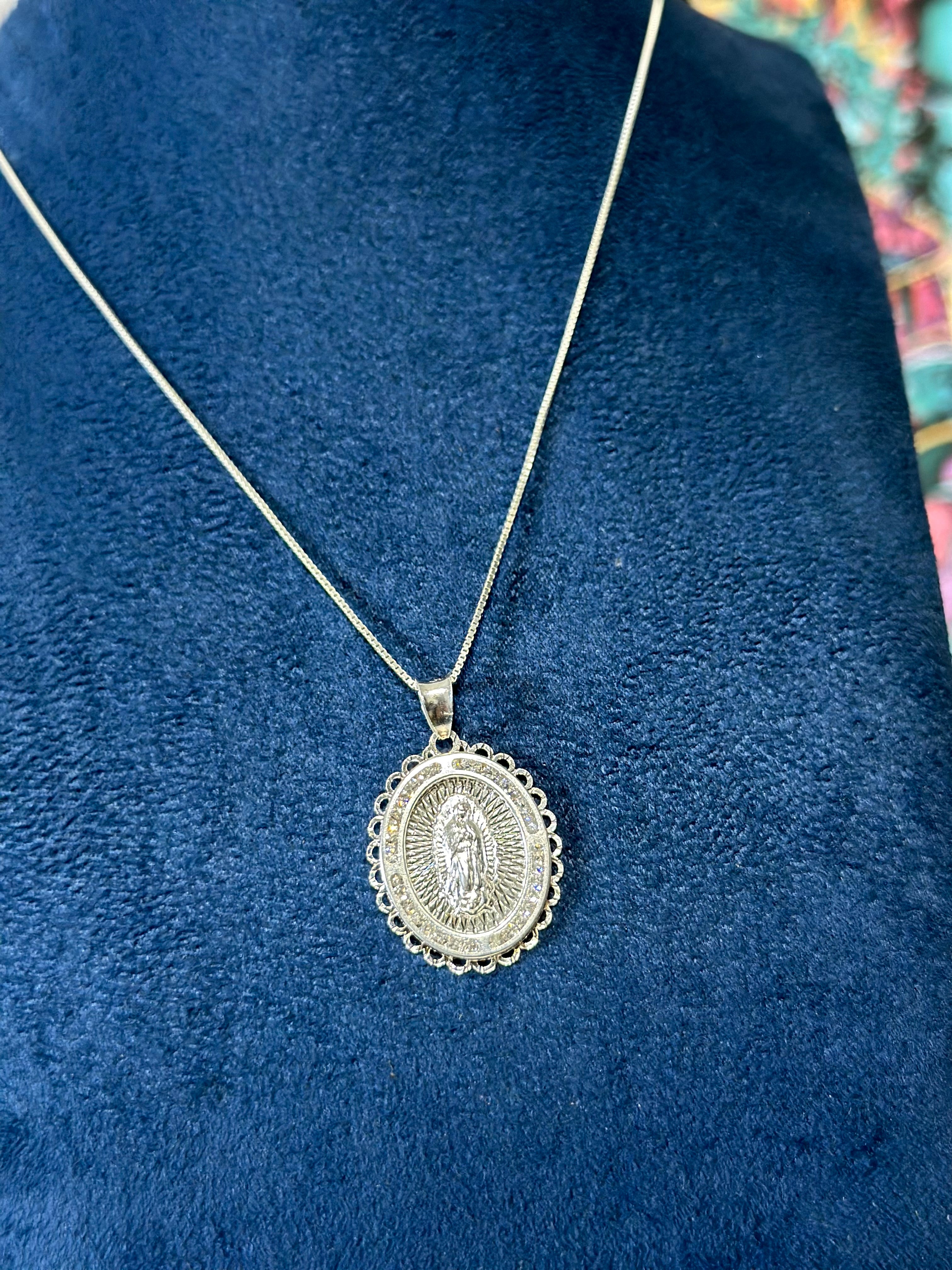 Dije Virgen Ligera Plata .925