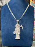 Dije Santa Muerte Baguette Plata .925
