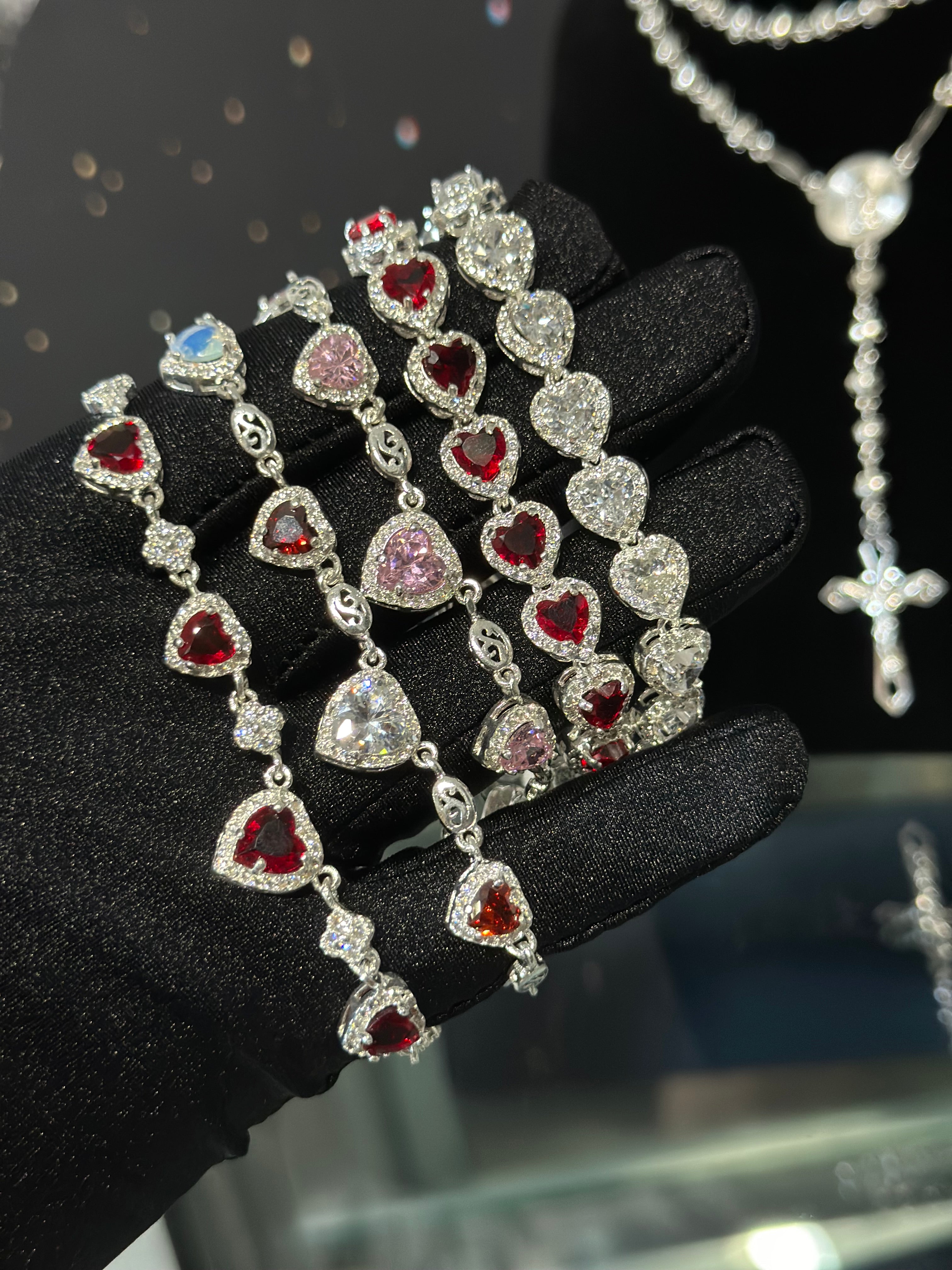 Pulsera Corazones Plata .925