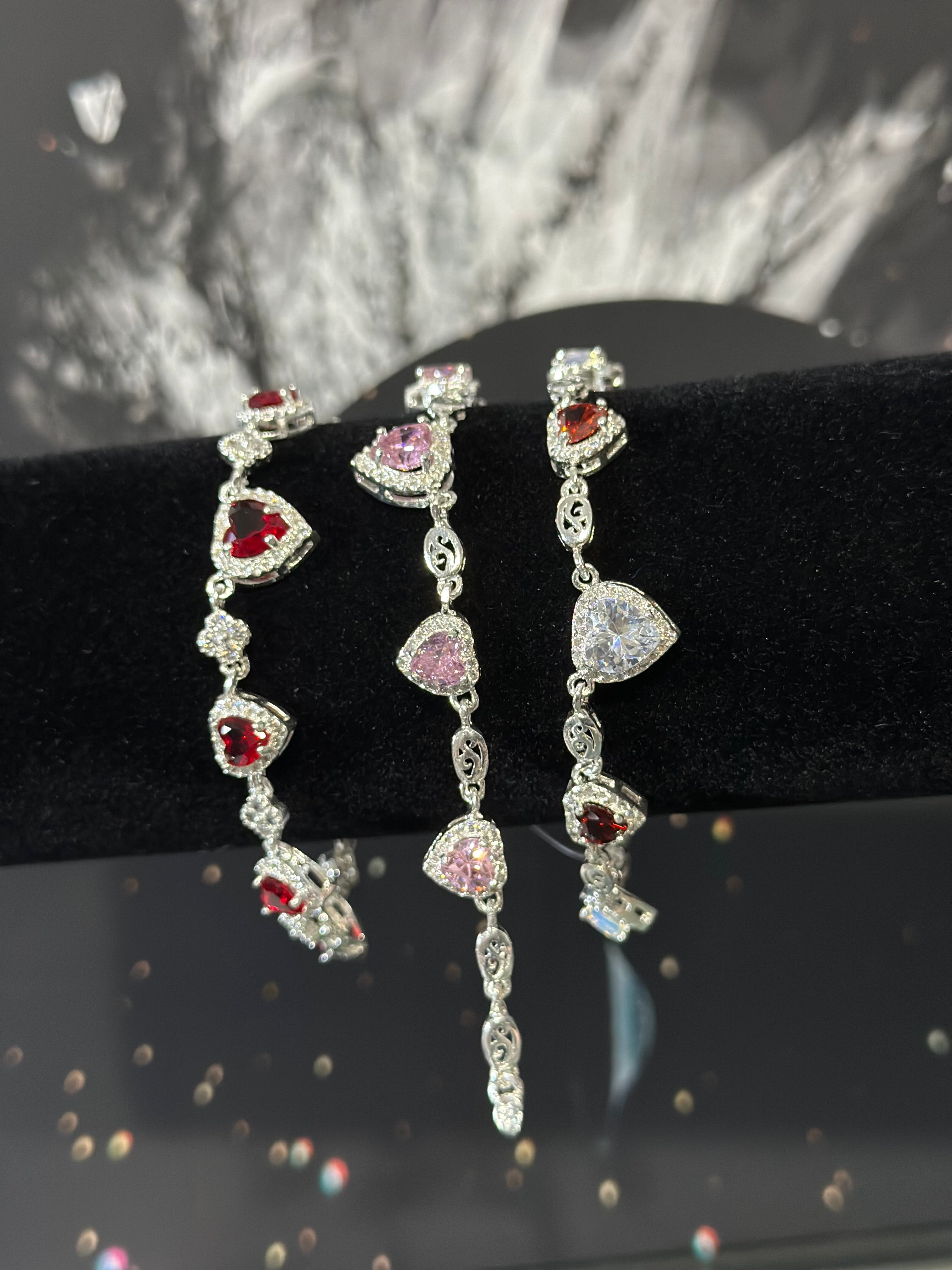 Pulsera Corazones Plata .925