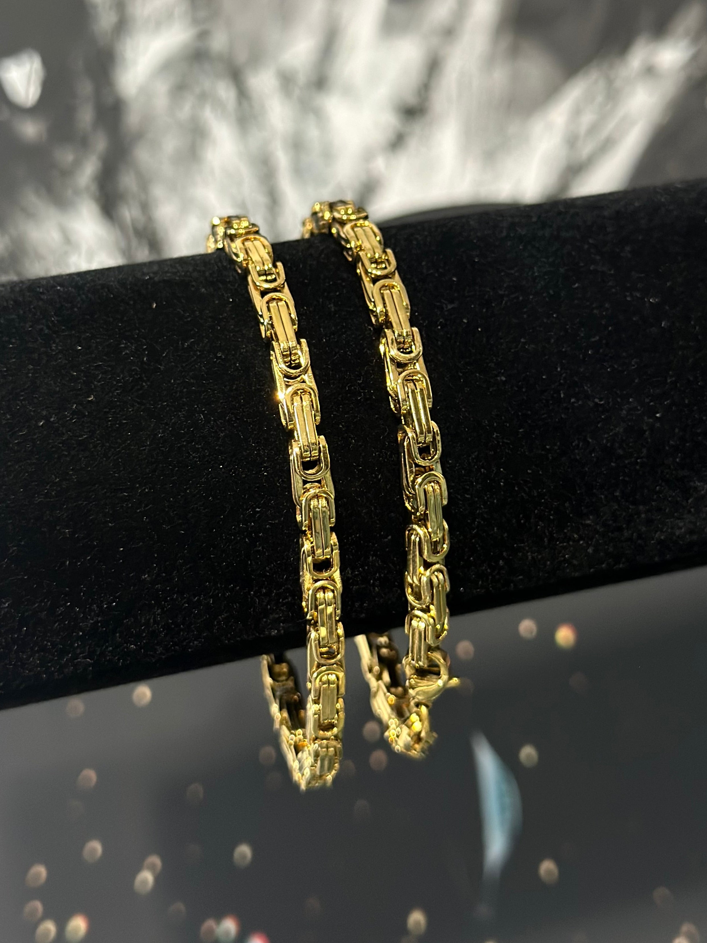 Pulsera Bizantina Dorada Acero