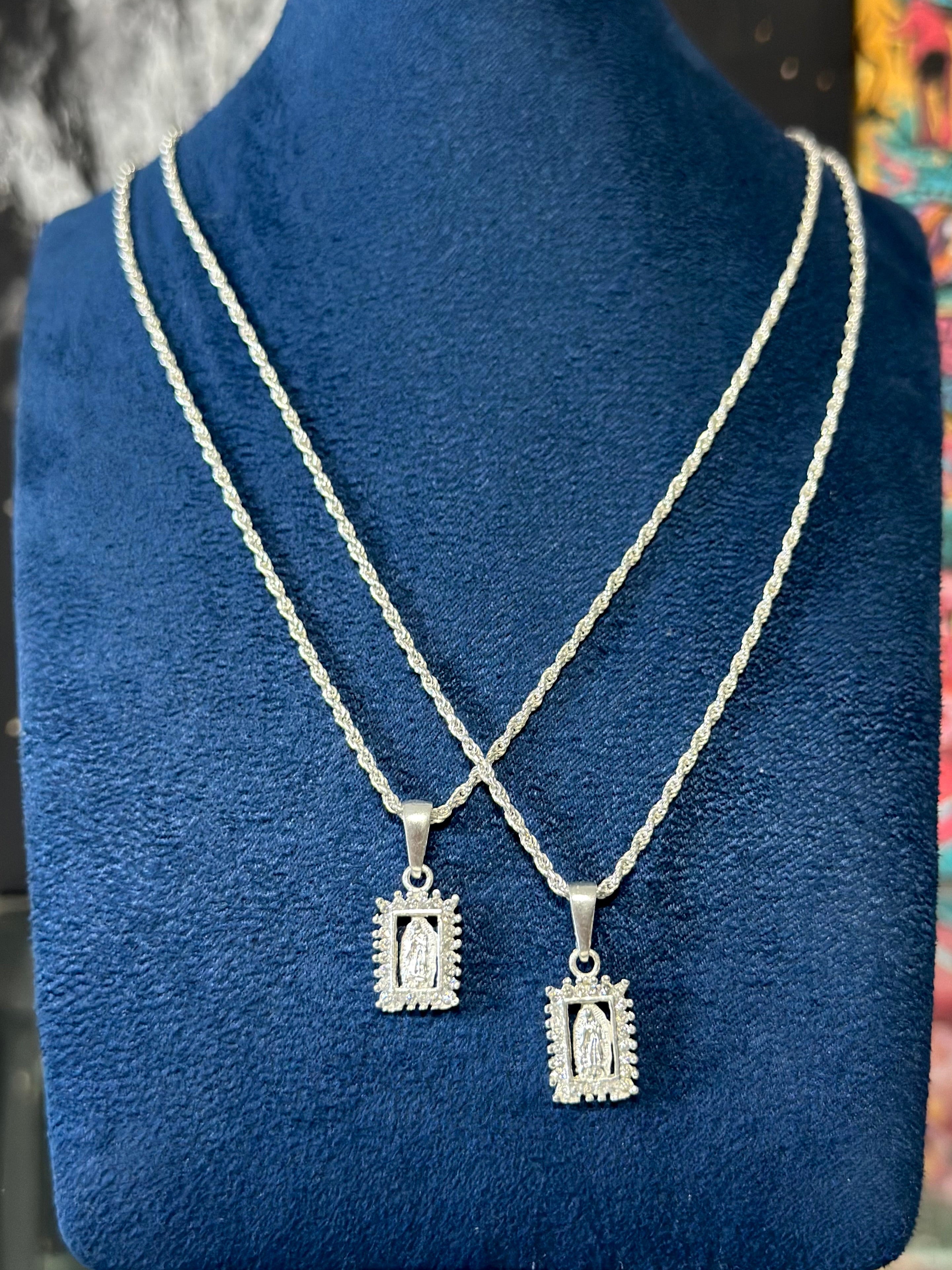 Dije Retrato Virgen Plata .925