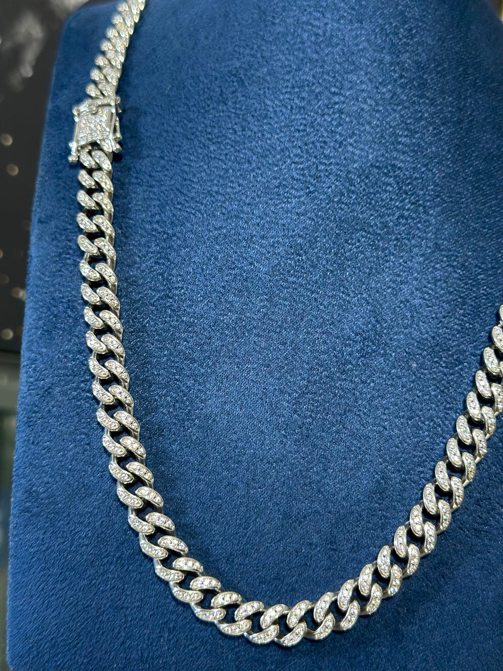 Cadena Cubana Zirconia Plata .925