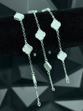 Pulsera Trébol VC “Van Cleef” Blanca Plata .925