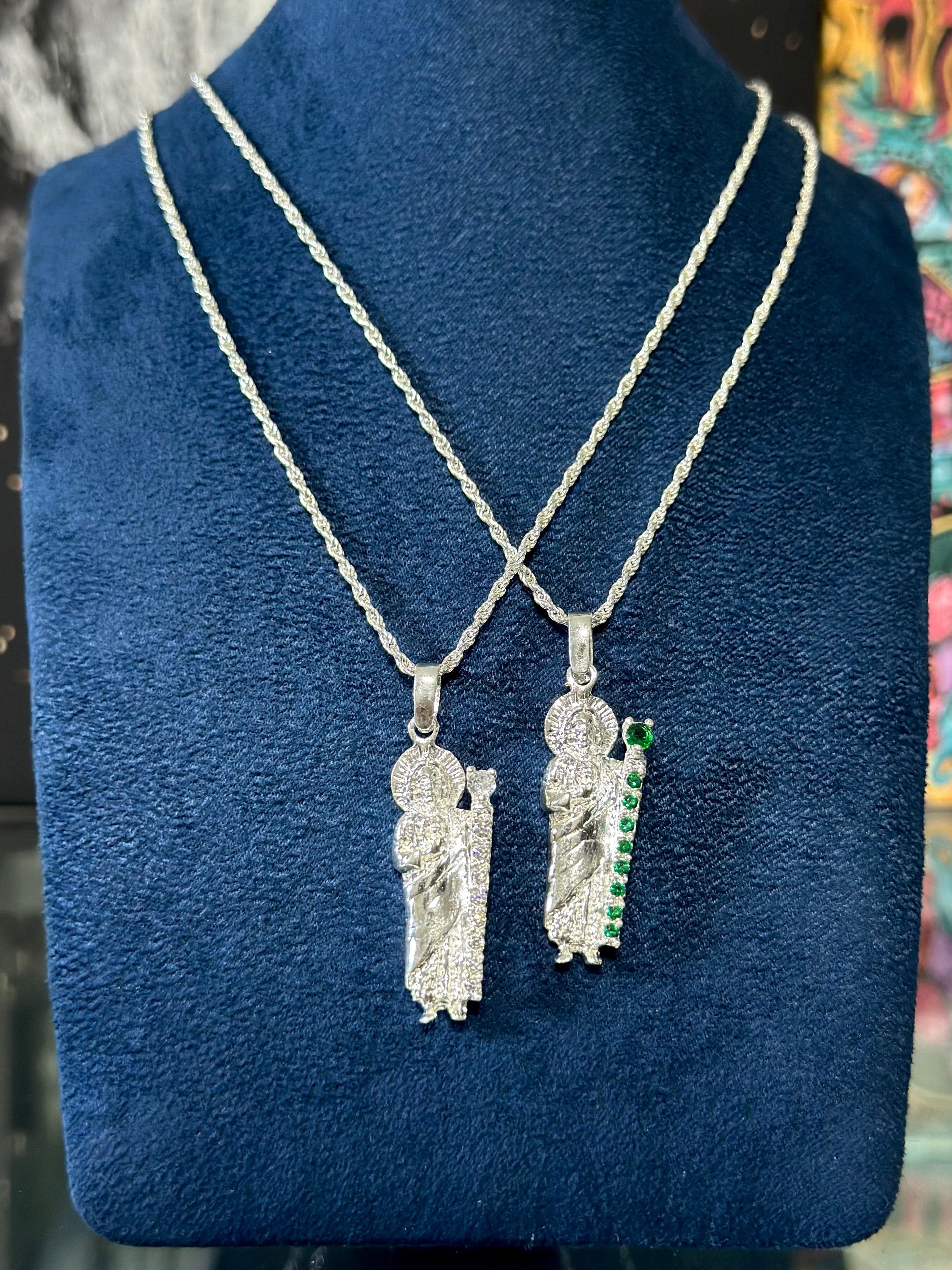 Dije San Judas Bastón Plata .925