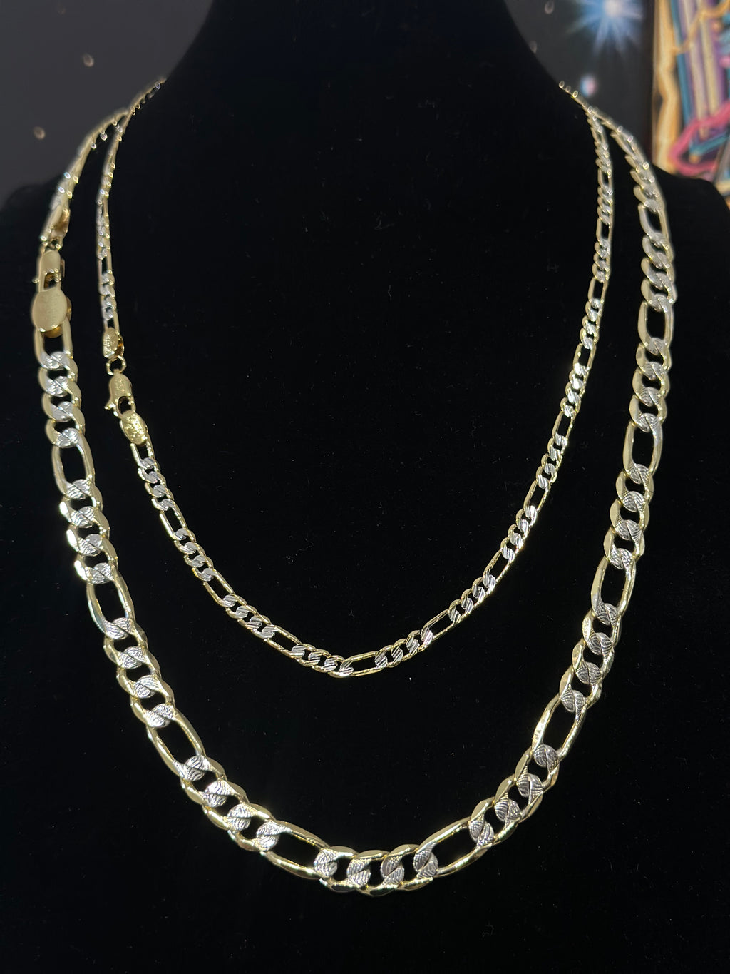 Cadena Cartier Bitono Diamantada Oro Laminado