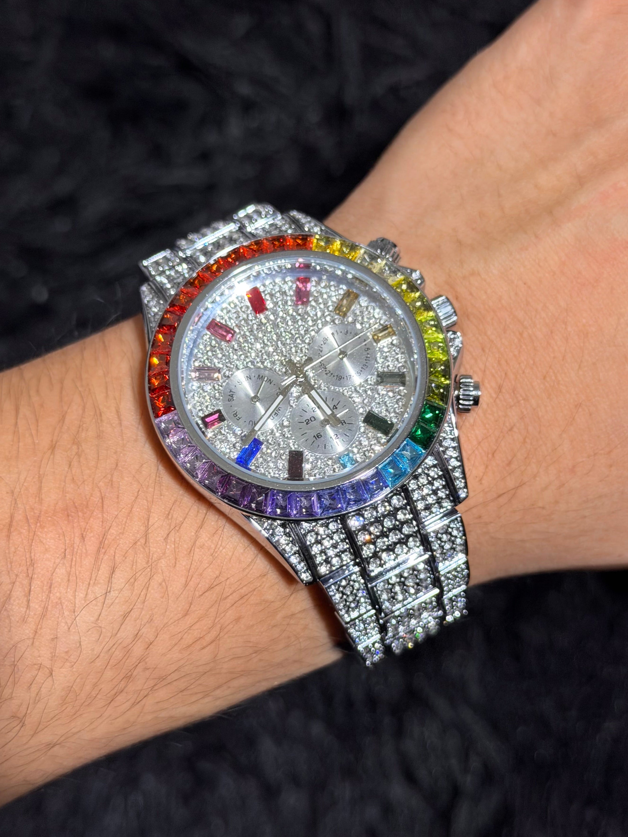 Reloj ICED Rainbow Baguette