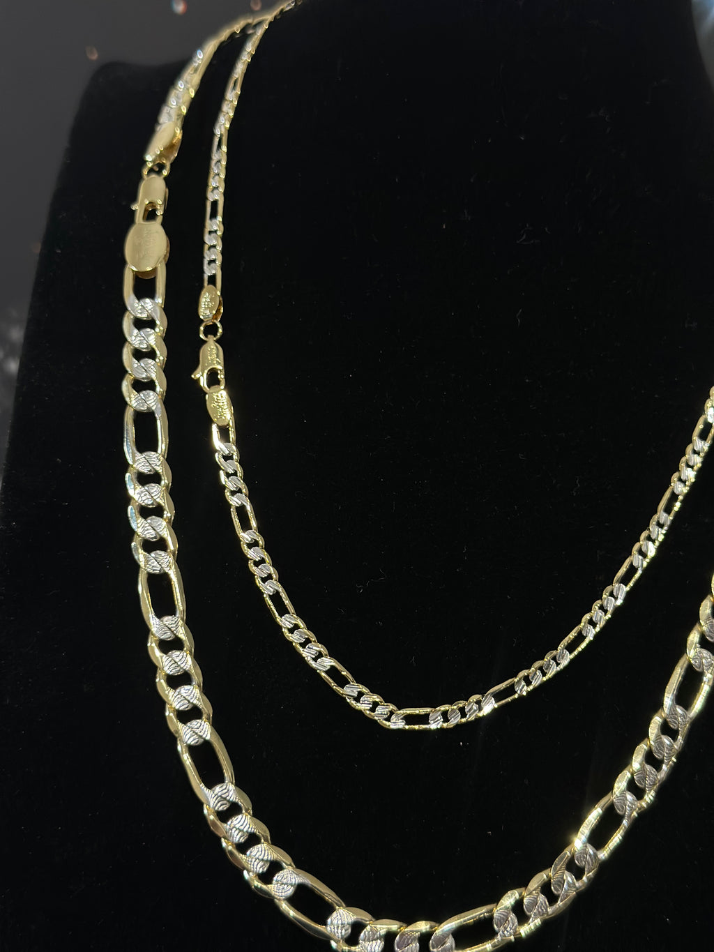 Cadena Cartier Bitono Diamantada Oro Laminado