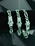 Pulsera Monaco Cartier 8mm Baguette Plata .925