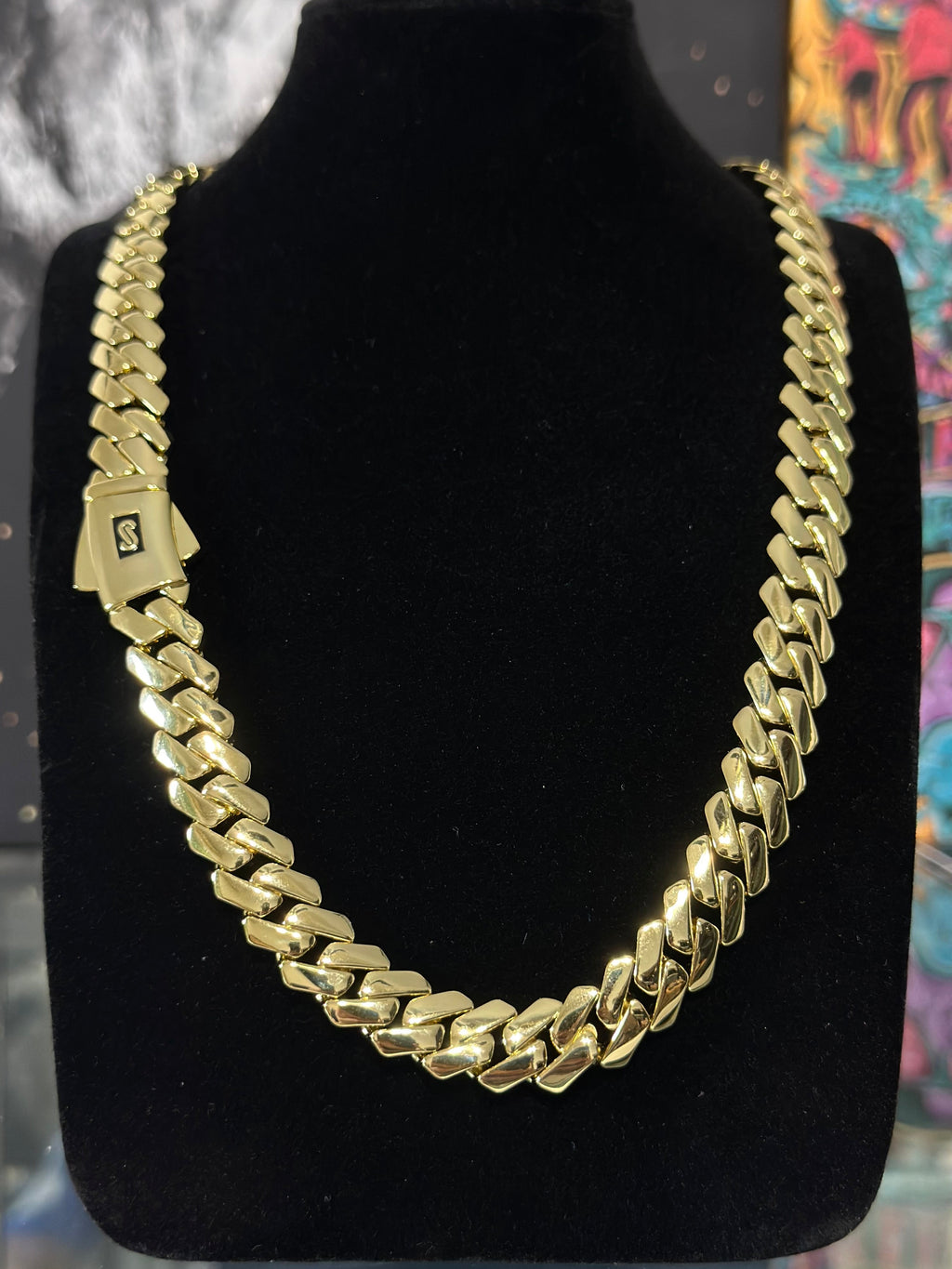 Cadena Miami Mónaco 12mm Oro Laminado