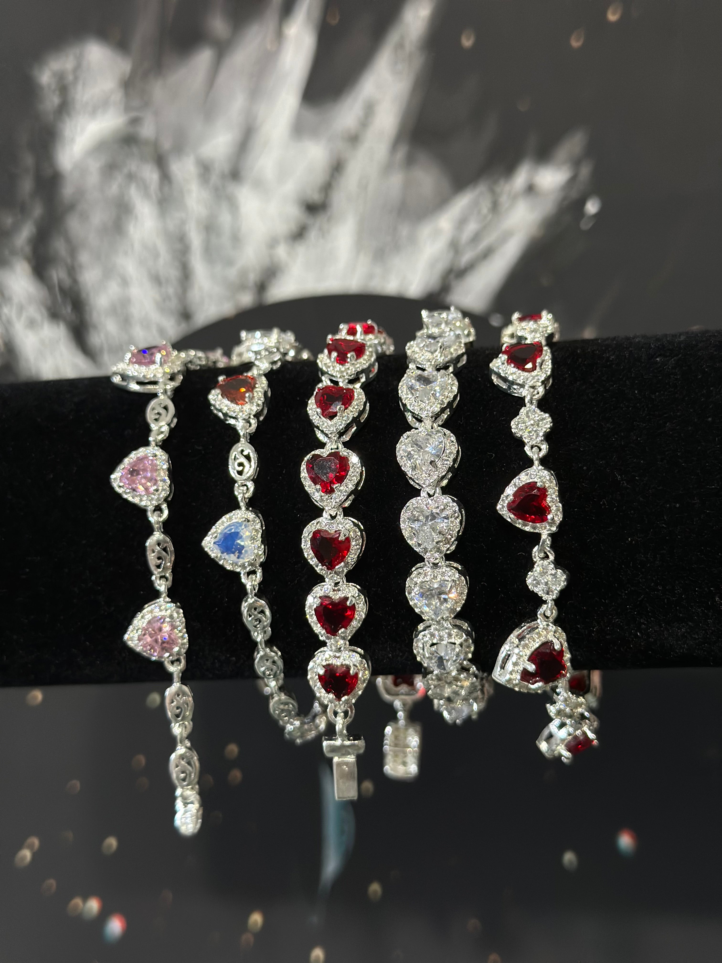 Pulsera Corazones Plata .925