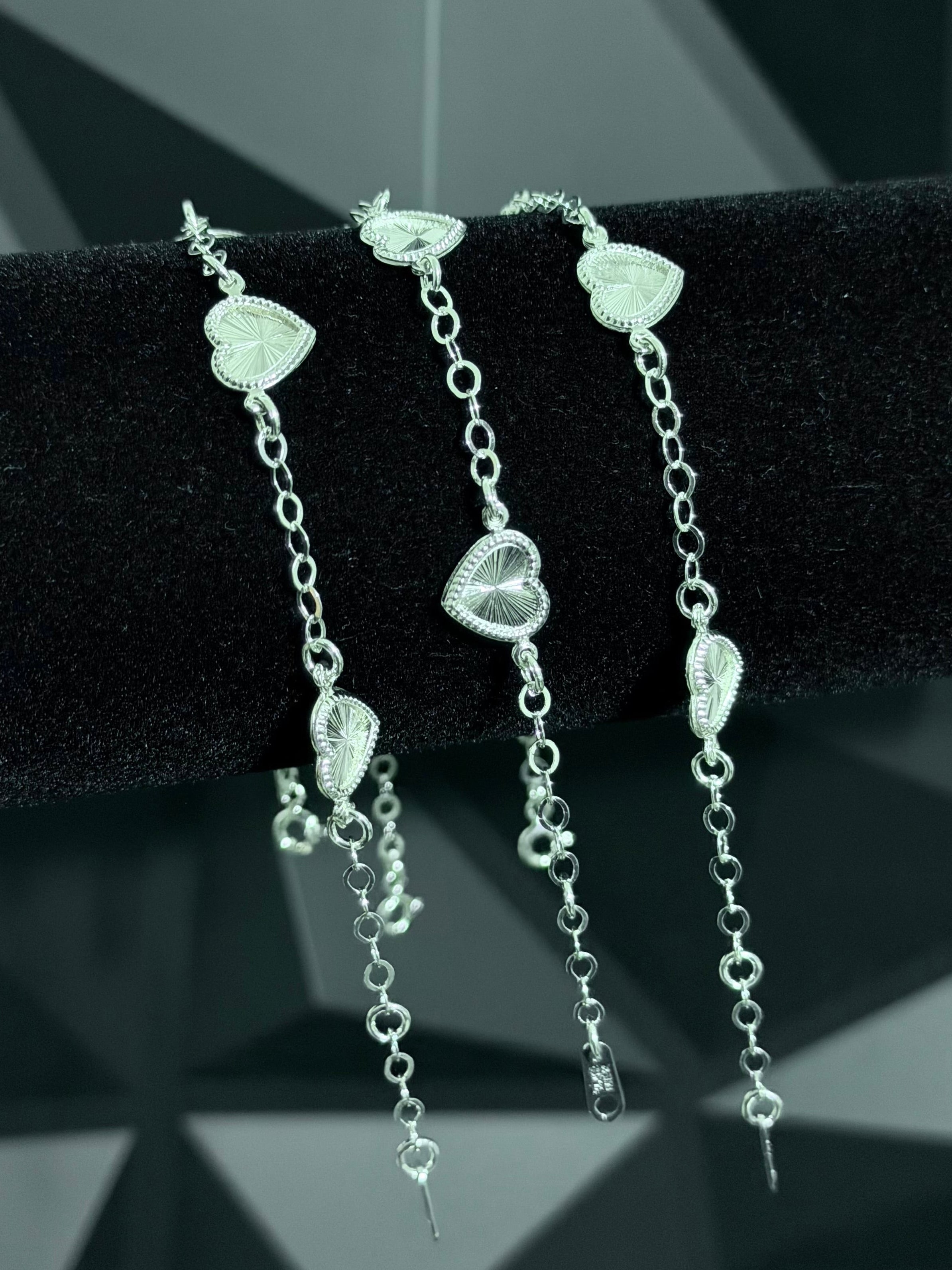 Pulsera 4 Corazones Plata .925