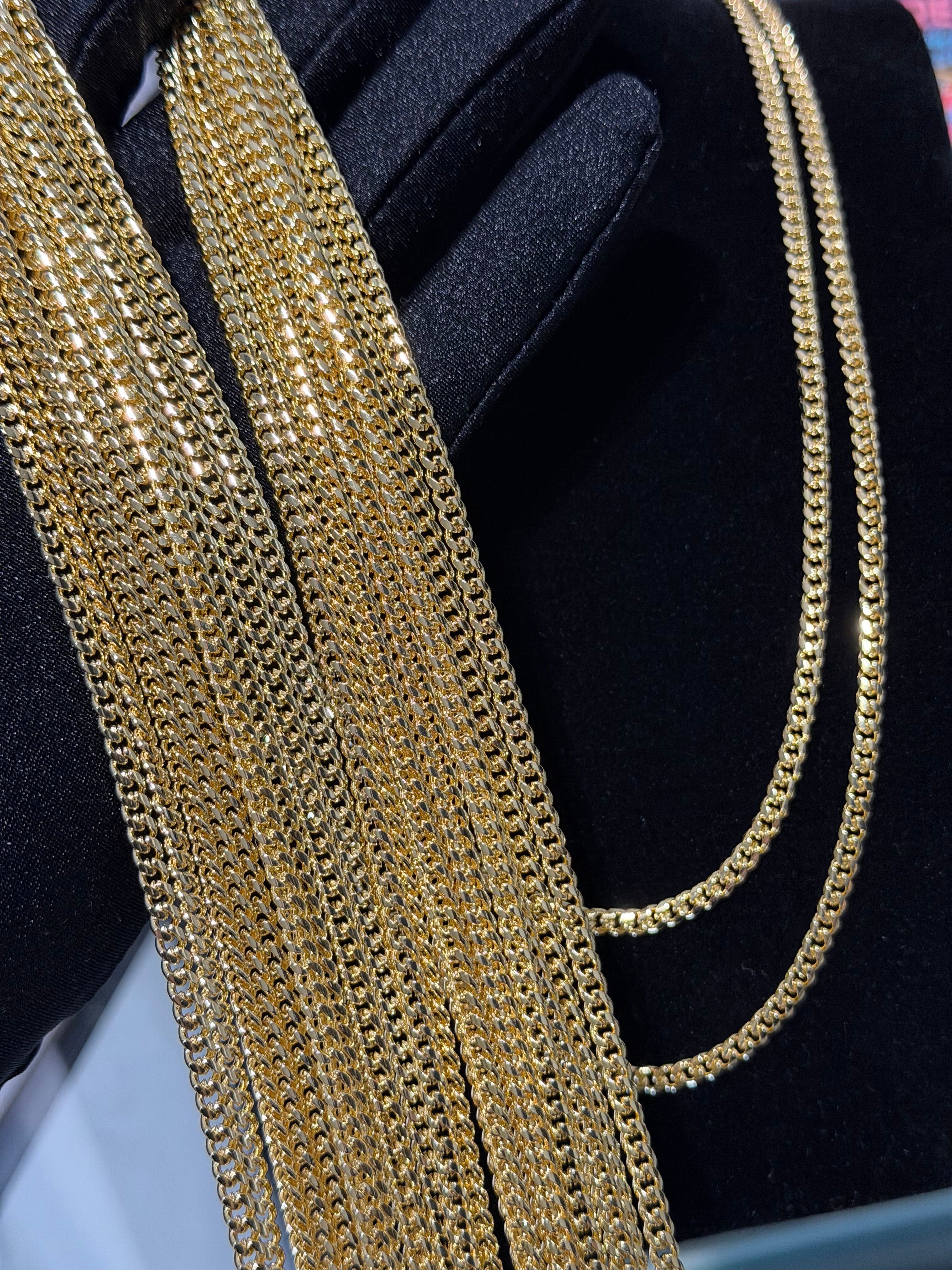 Cadena Cubana 3.5mm Oro Laminado