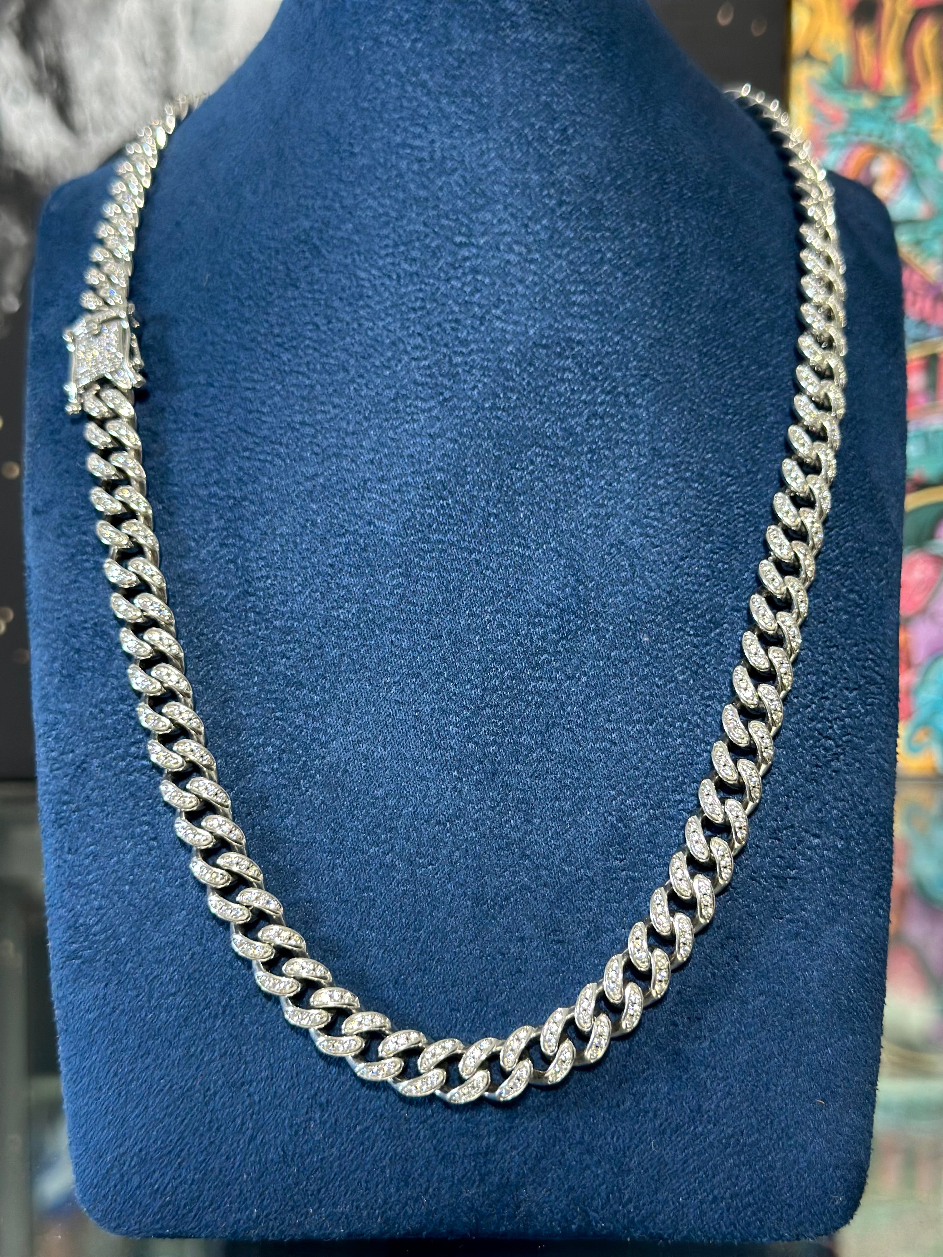 Cadena Cubana Zirconia Plata .925
