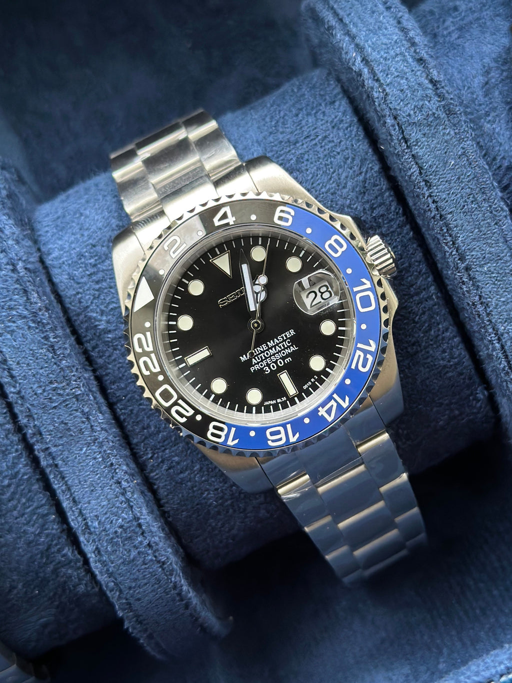 Black & Blue Marine Master - Seiko Mod