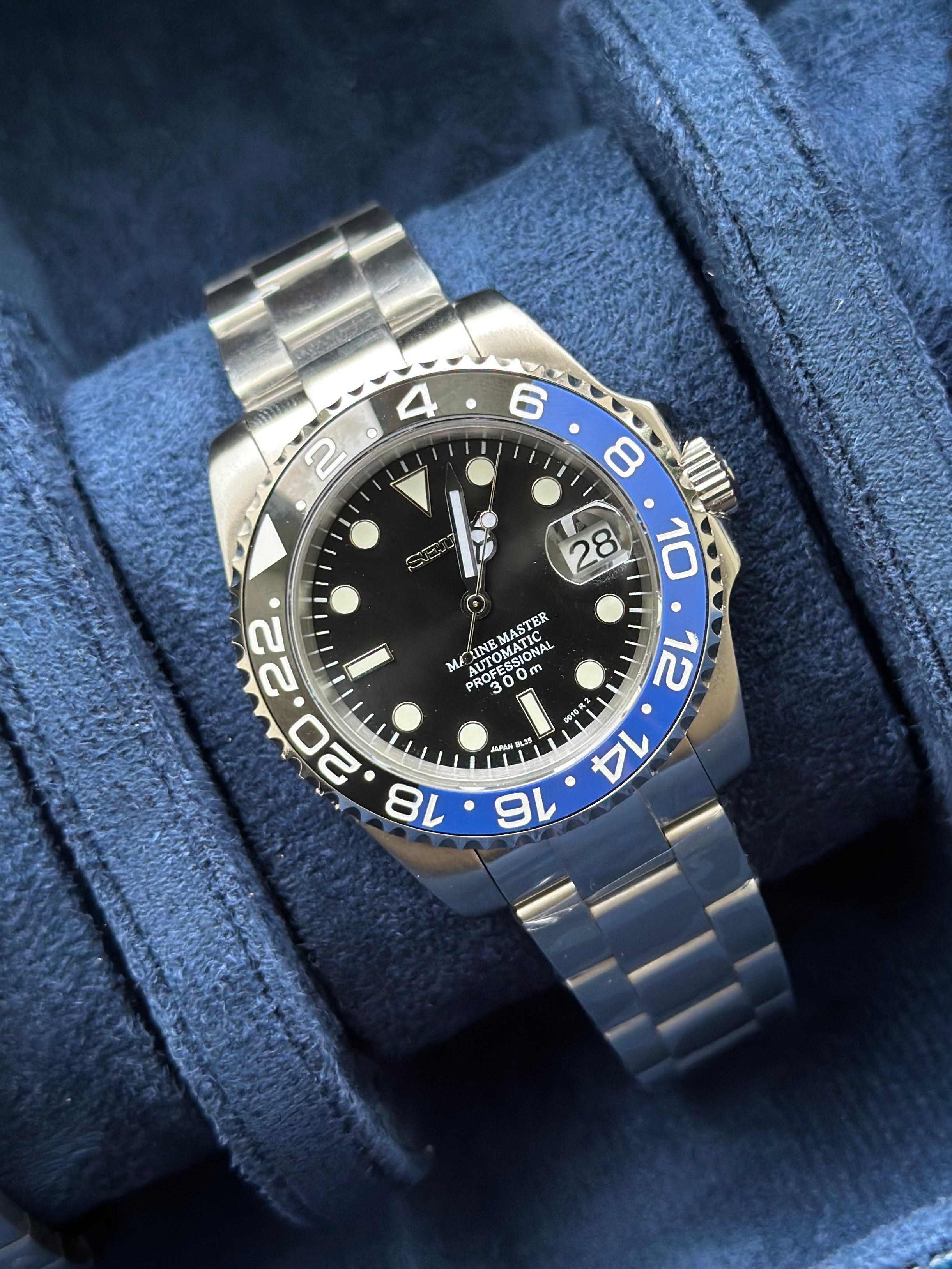 Black & Blue Marine Master - Seiko Mod