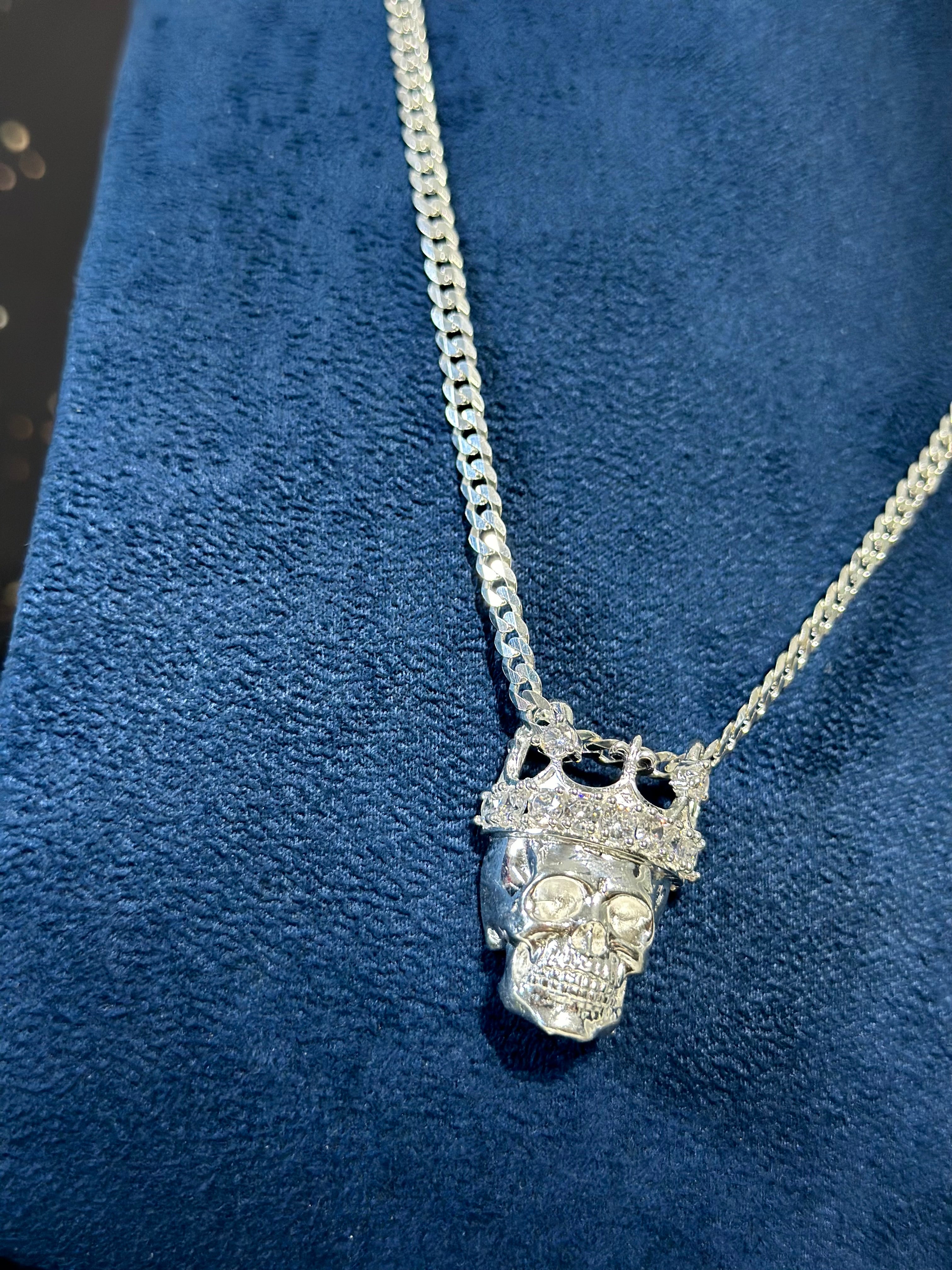 Dije King Skull Plata .925