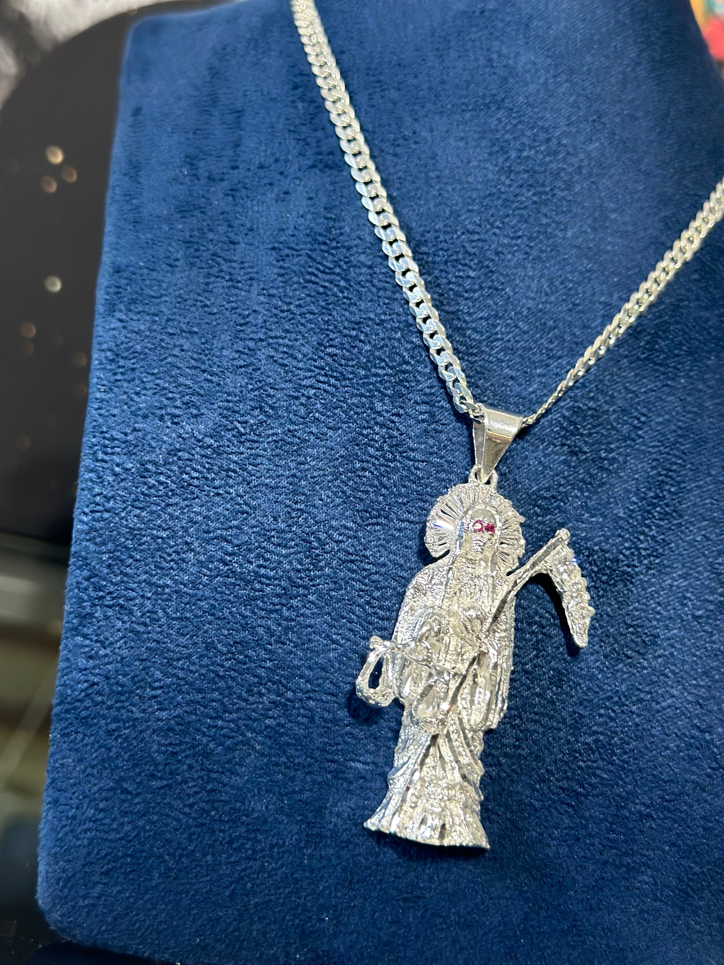 Dije Santa Muerte Baguette Plata .925