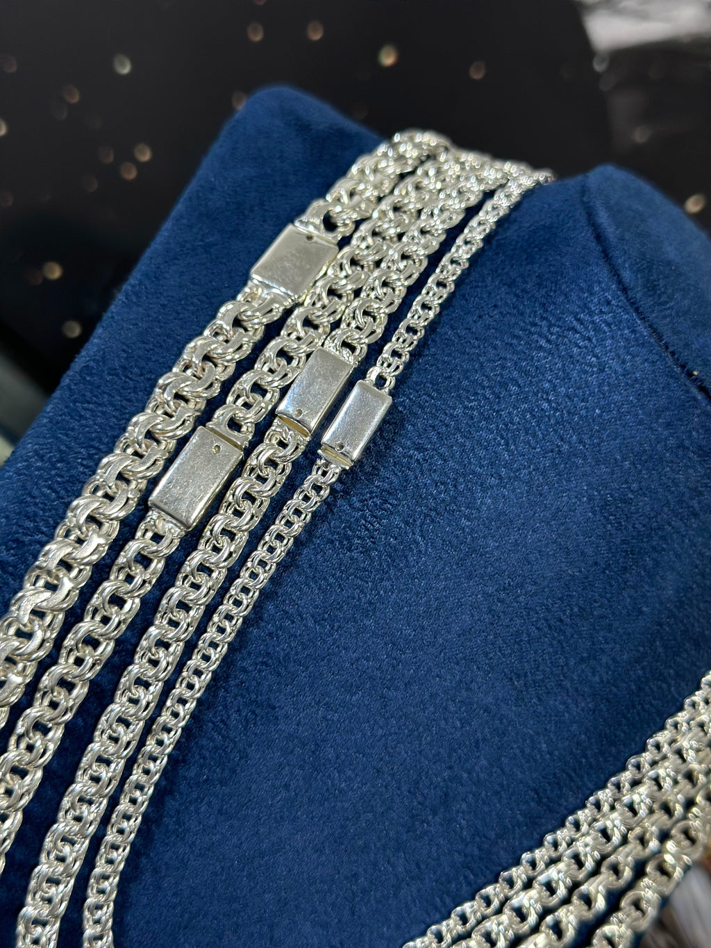 Cadena Tejido Chino Caja Plata .925