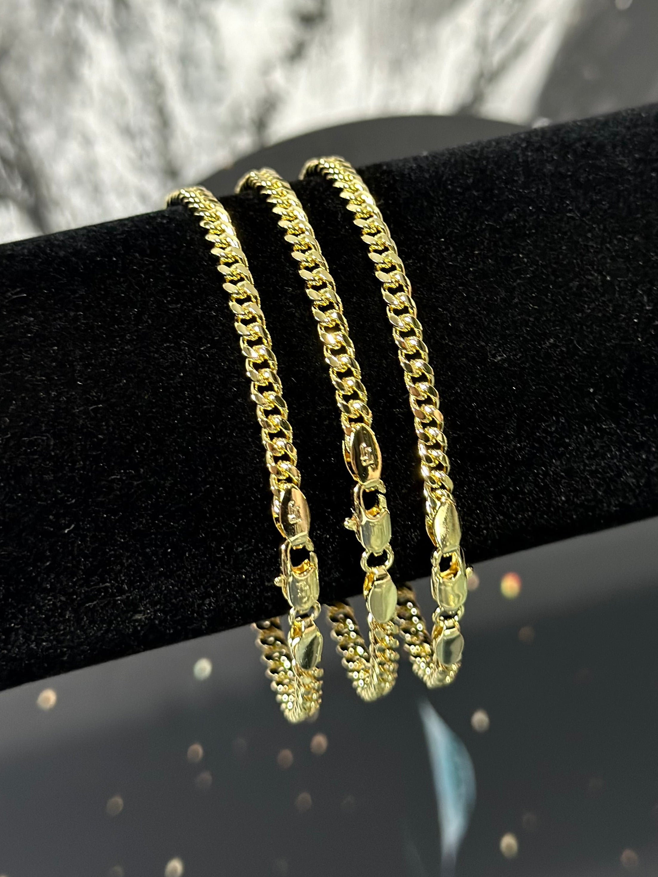 Pulsera Cubana 3.5mm Oro Laminado