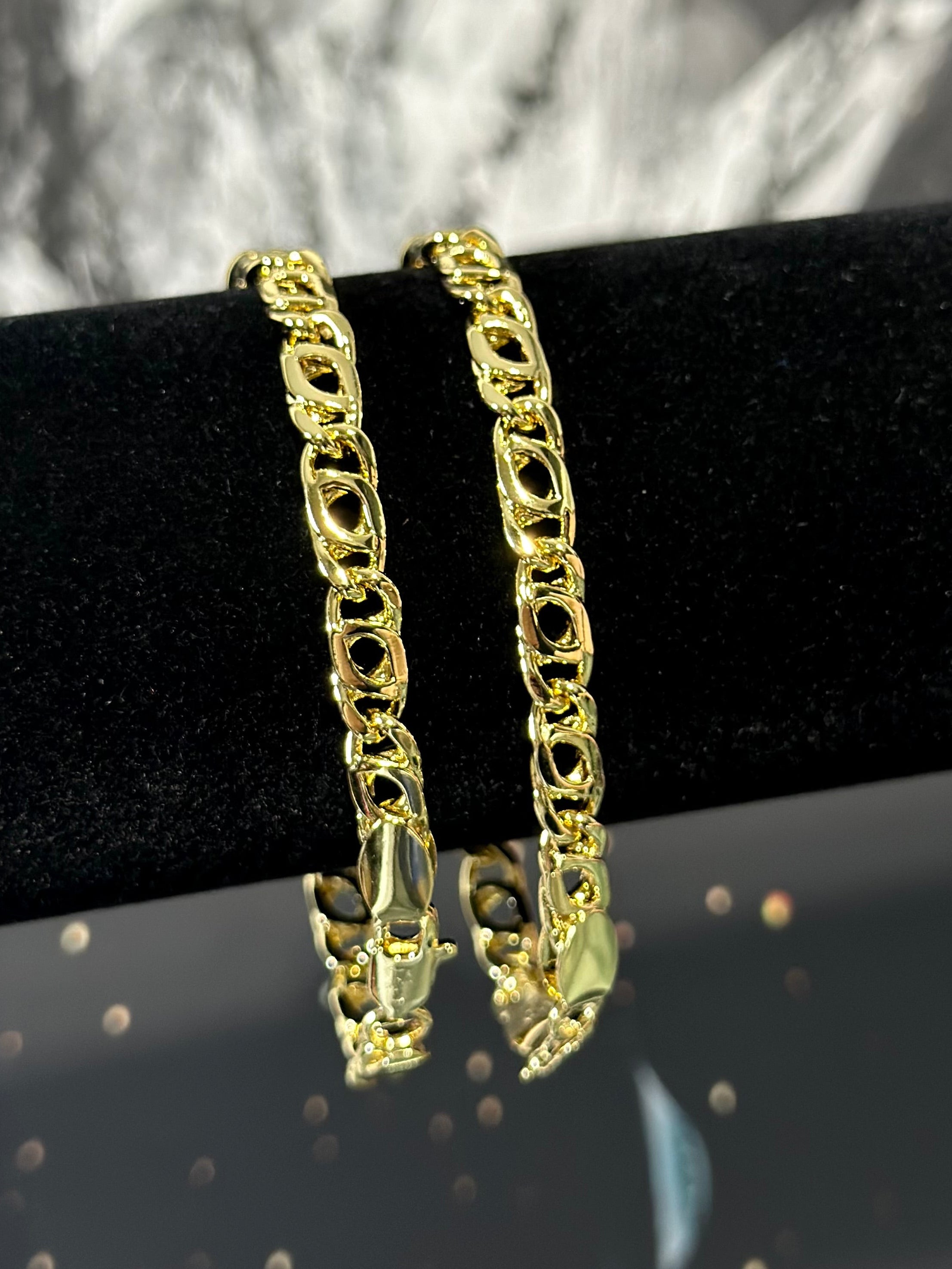 Pulsera Caracol 6mm Oro Laminado