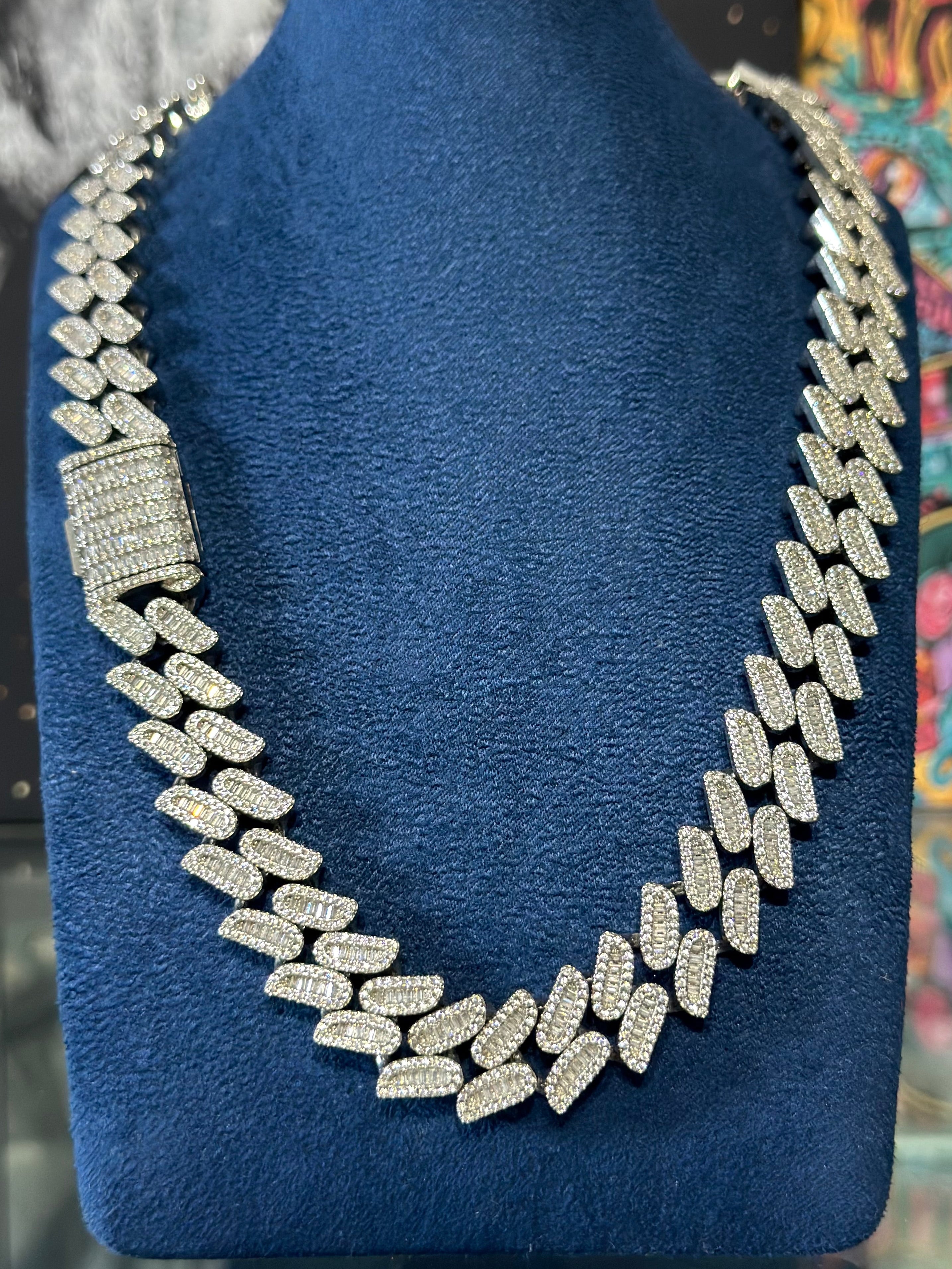 Cadena Spikes Baguette Laminado 18k