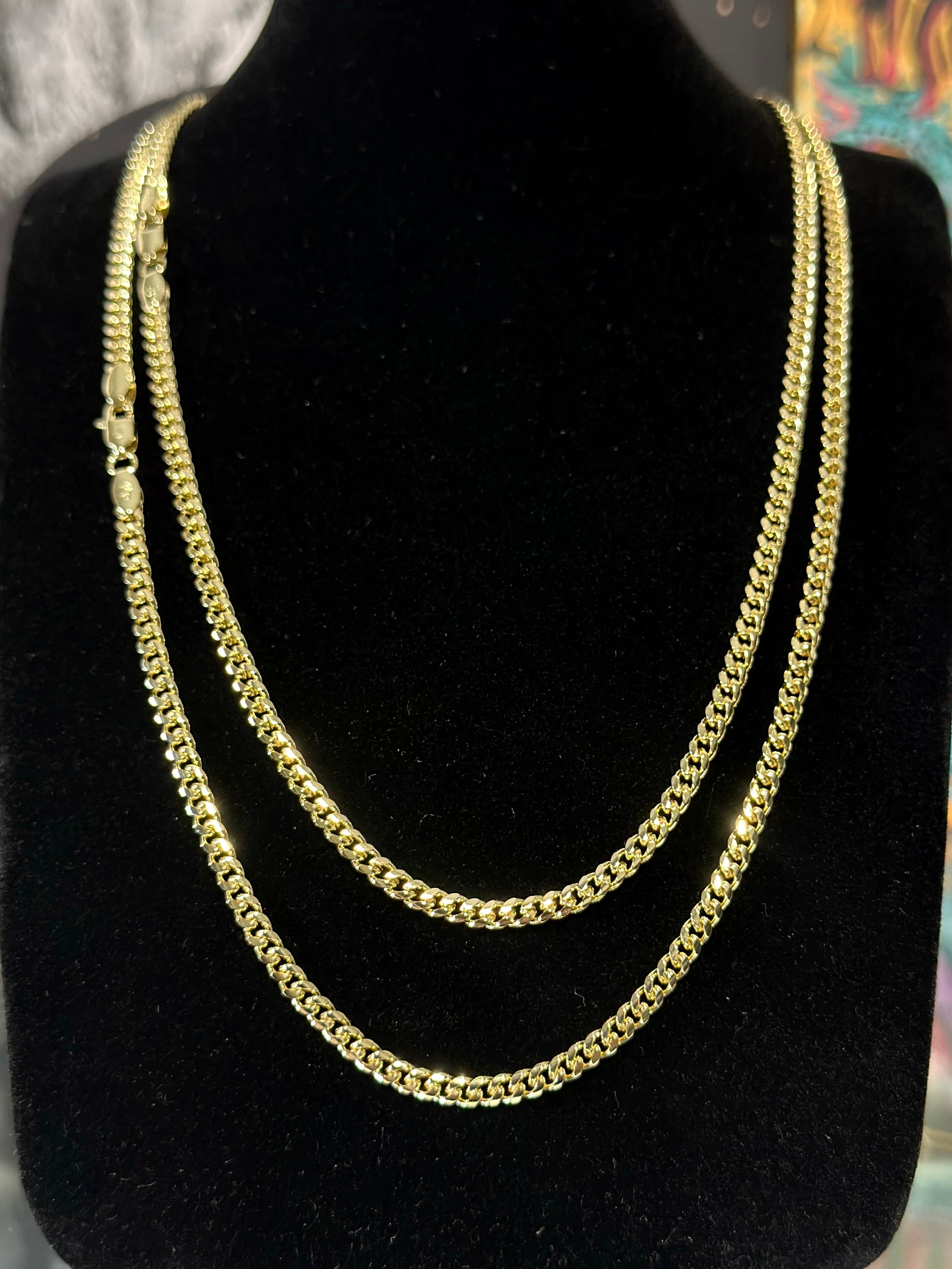 Cadena Cubana 3.5mm Oro Laminado