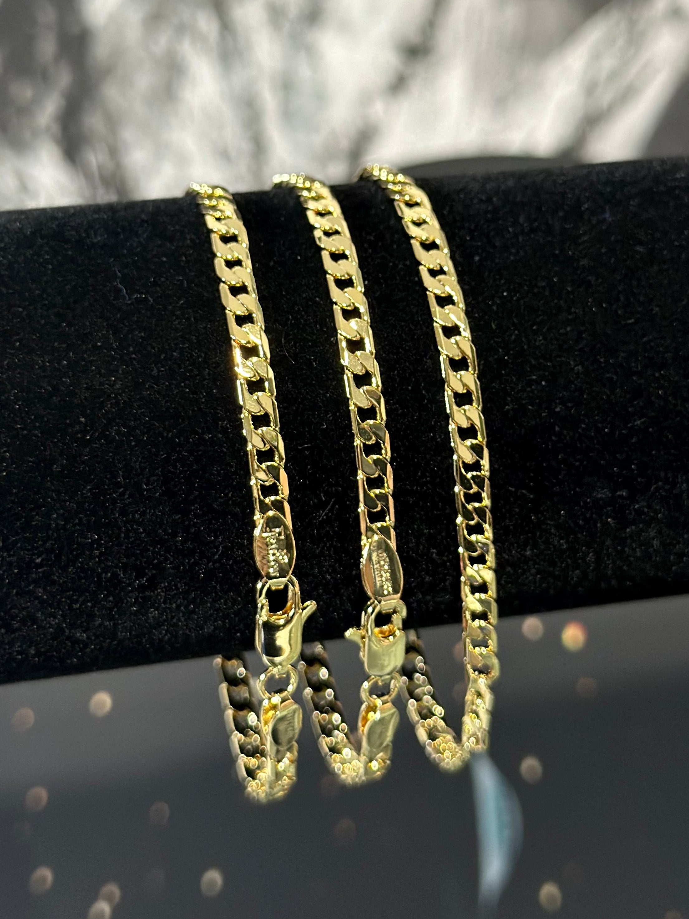 Pulsera Barbada 4mm Oro Laminado