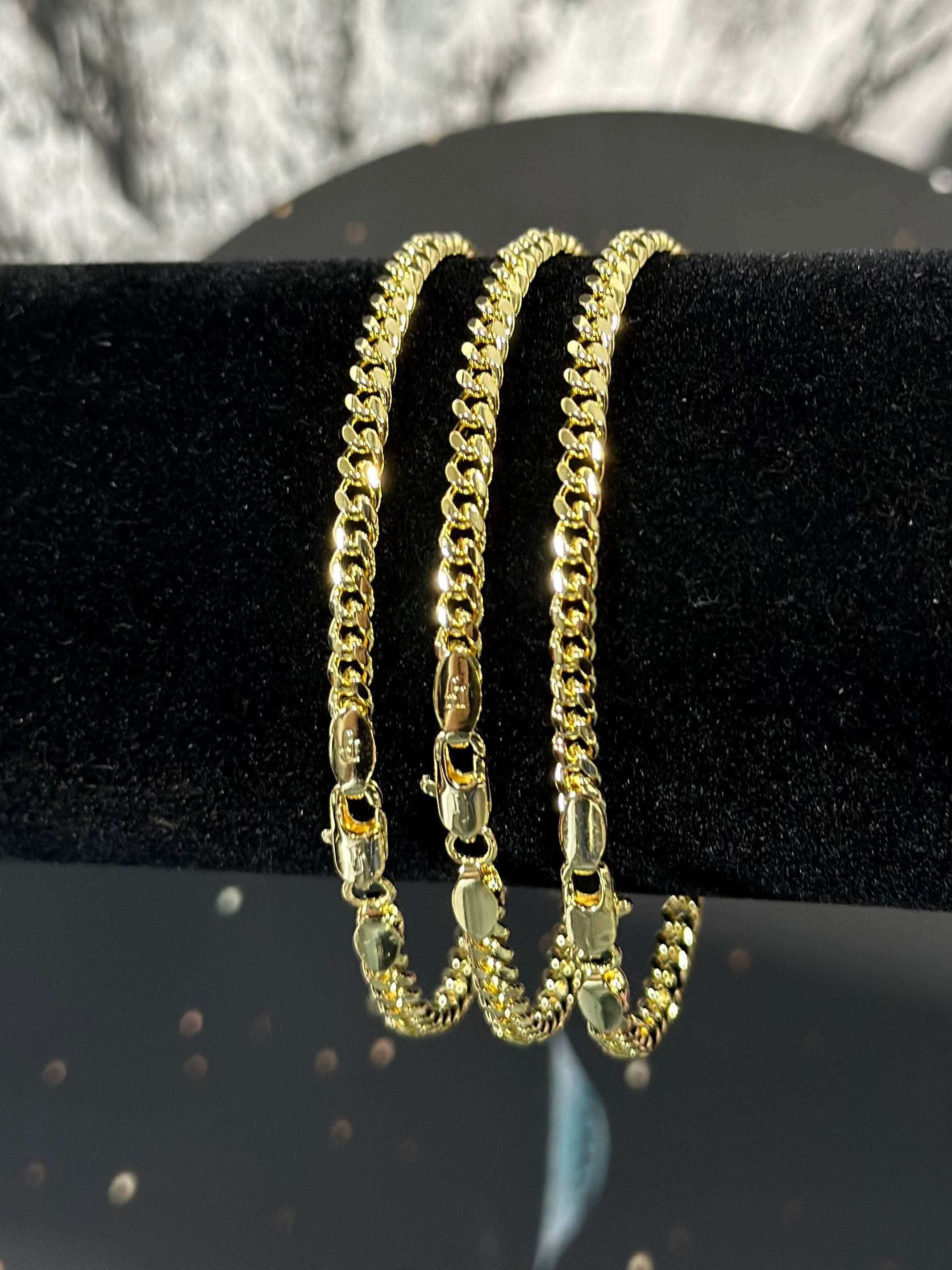 Pulsera Cubana 3.5mm Oro Laminado