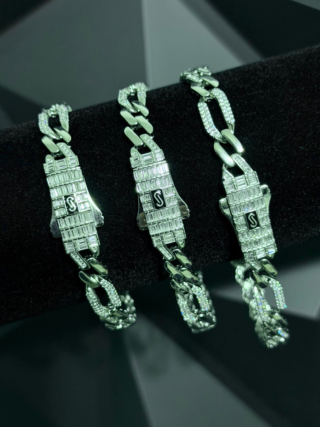 Pulsera Monaco Cartier 8mm Baguette Plata .925