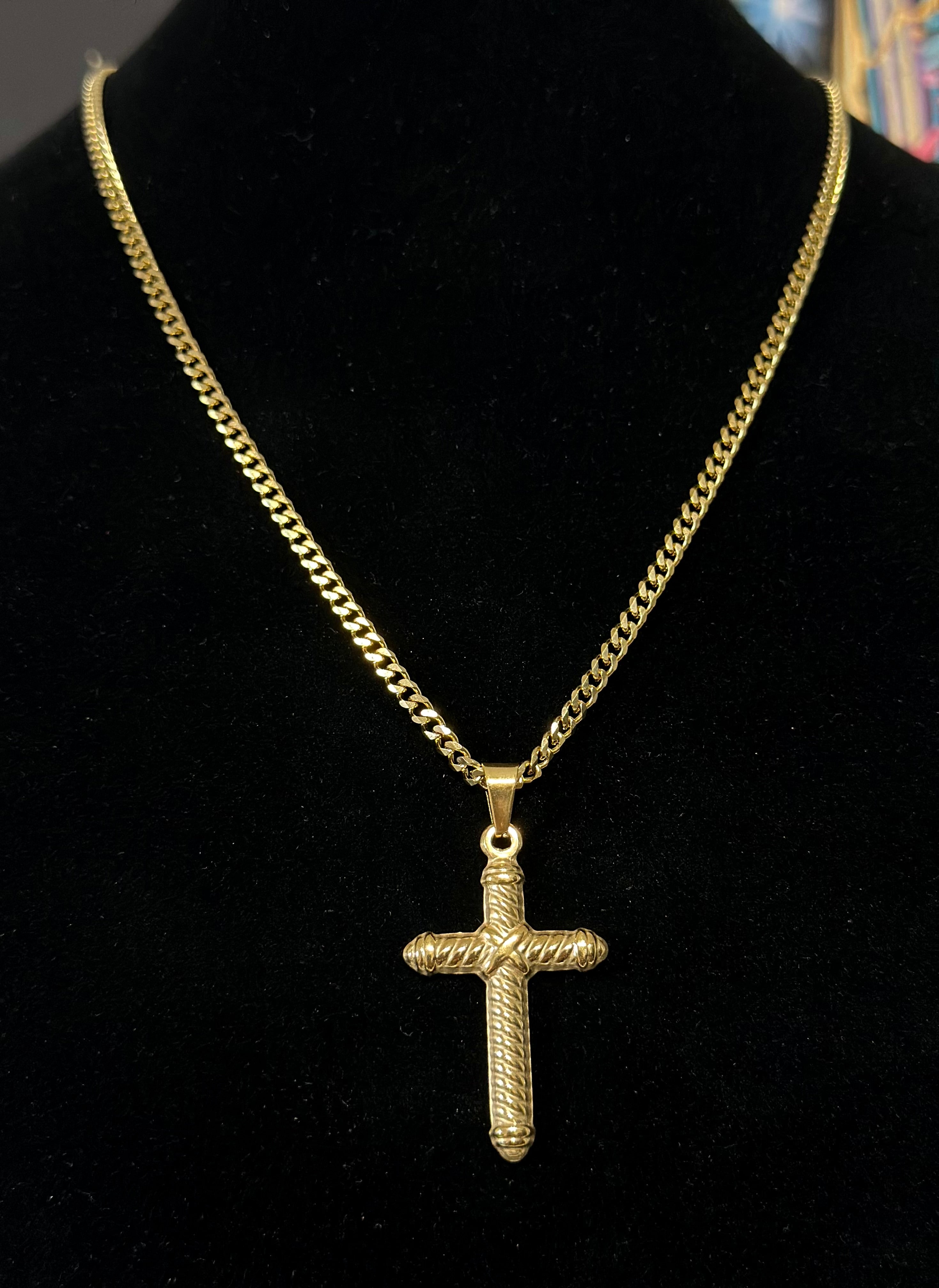 Dije Cruz Trenzada Acero