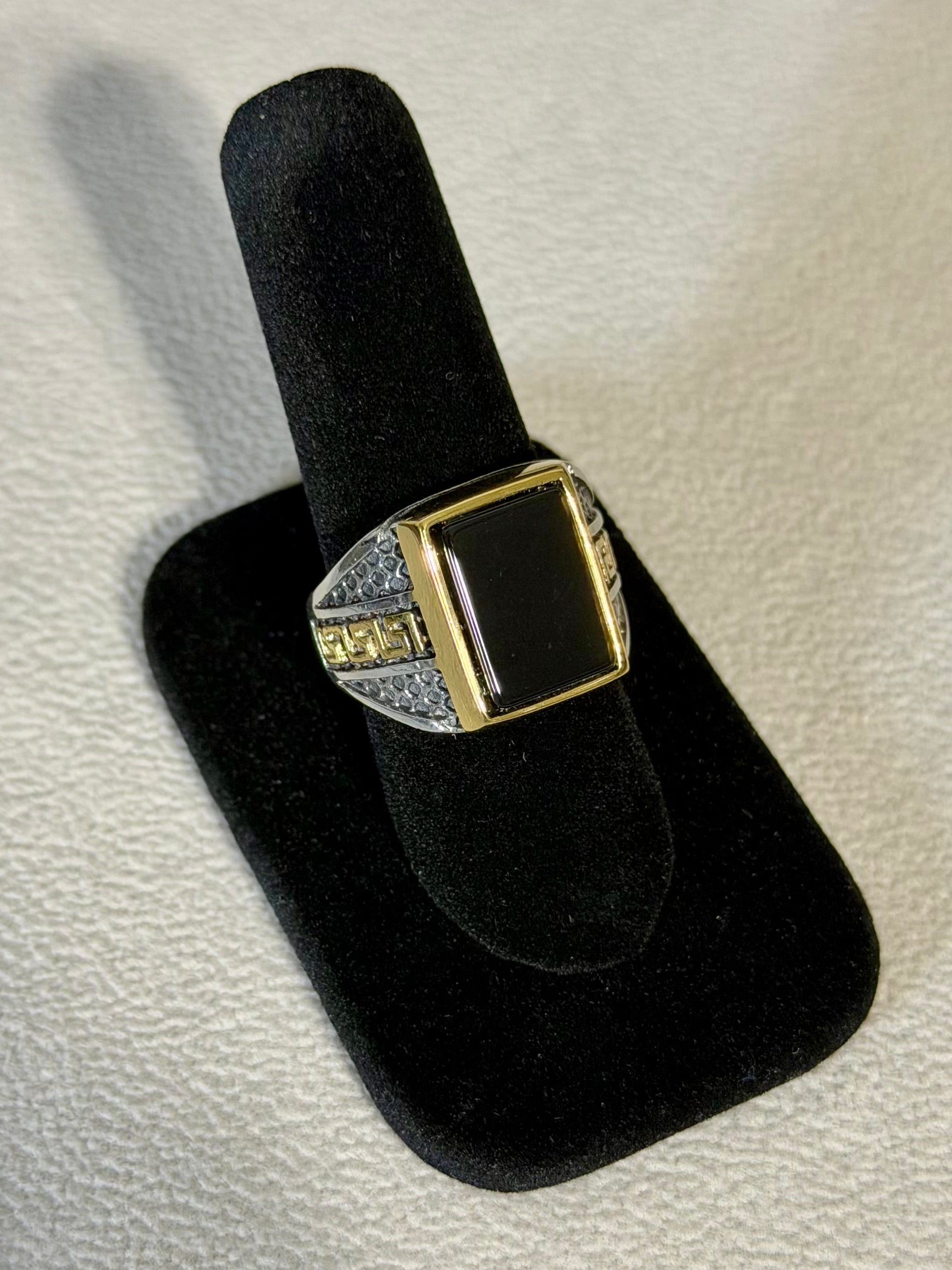 Anillo Piedra Greca Acero