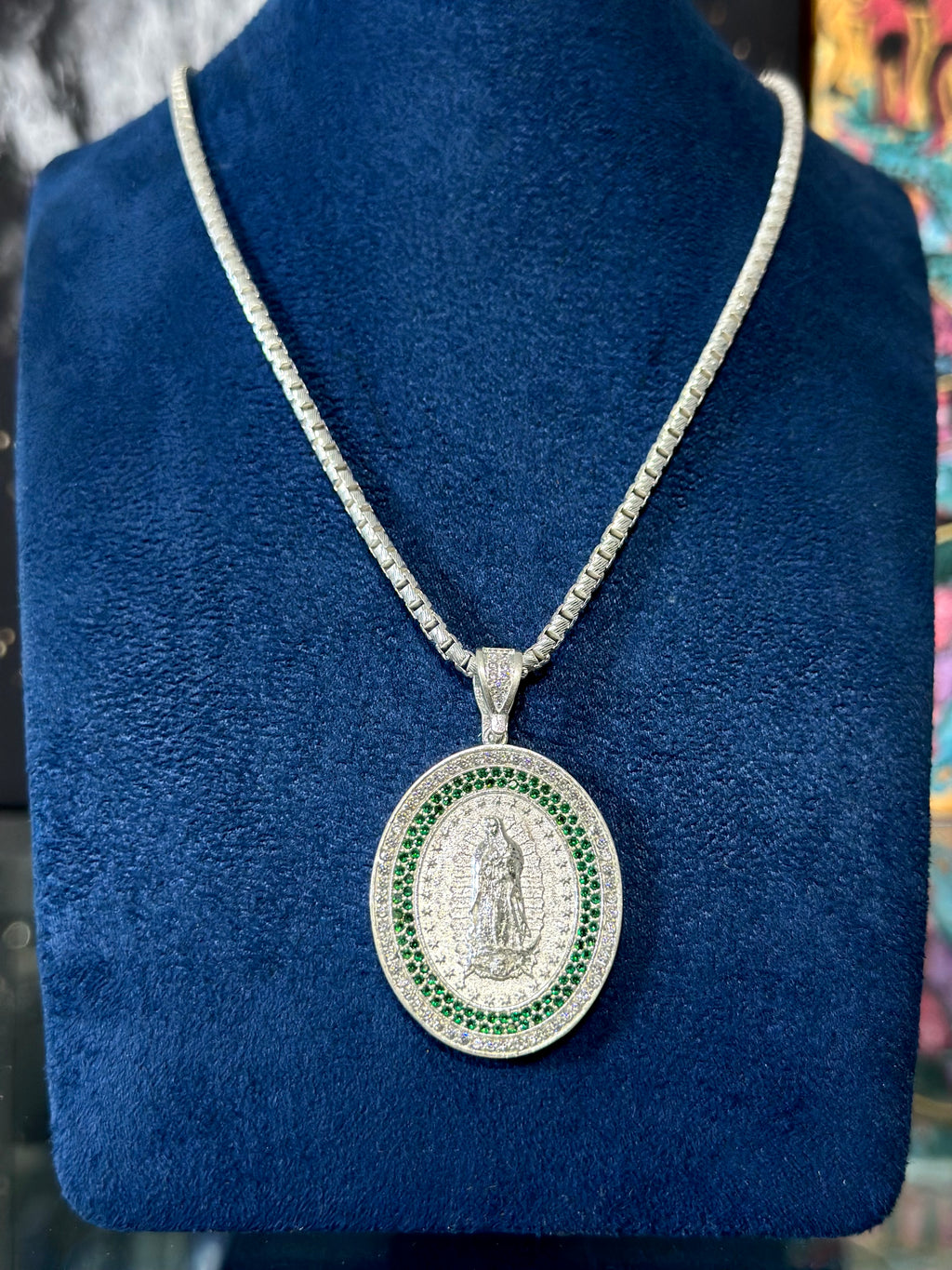 Dije Virgen Medalla Bicolor Plata .925