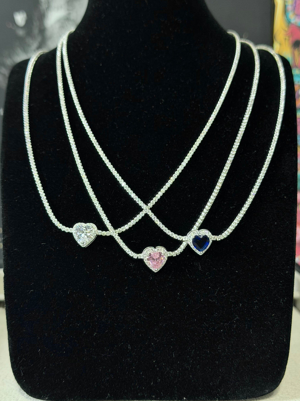 Collar Tennis Corazon Plata .925