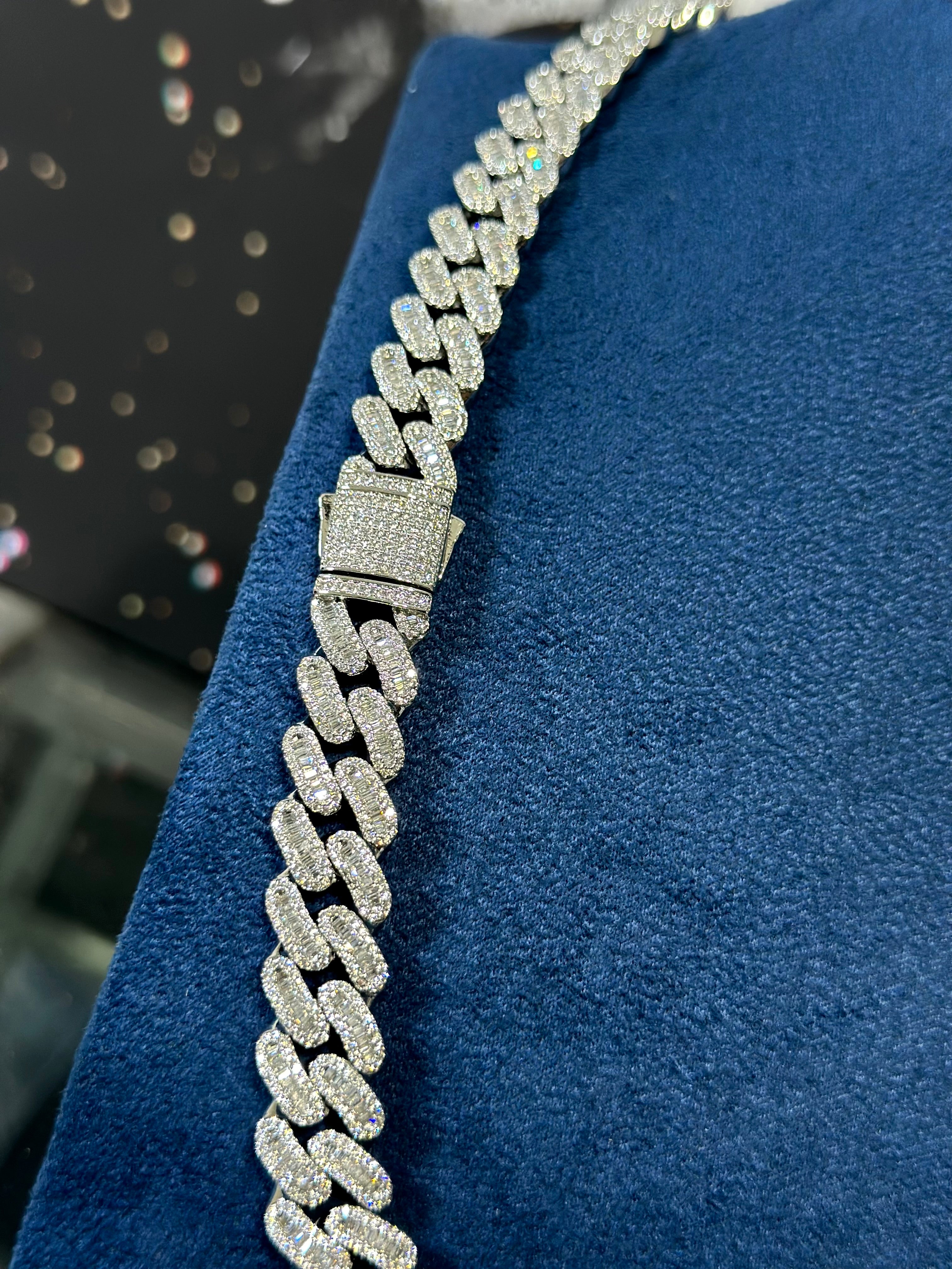 Cadena Cubana Baguette Laminado 18k