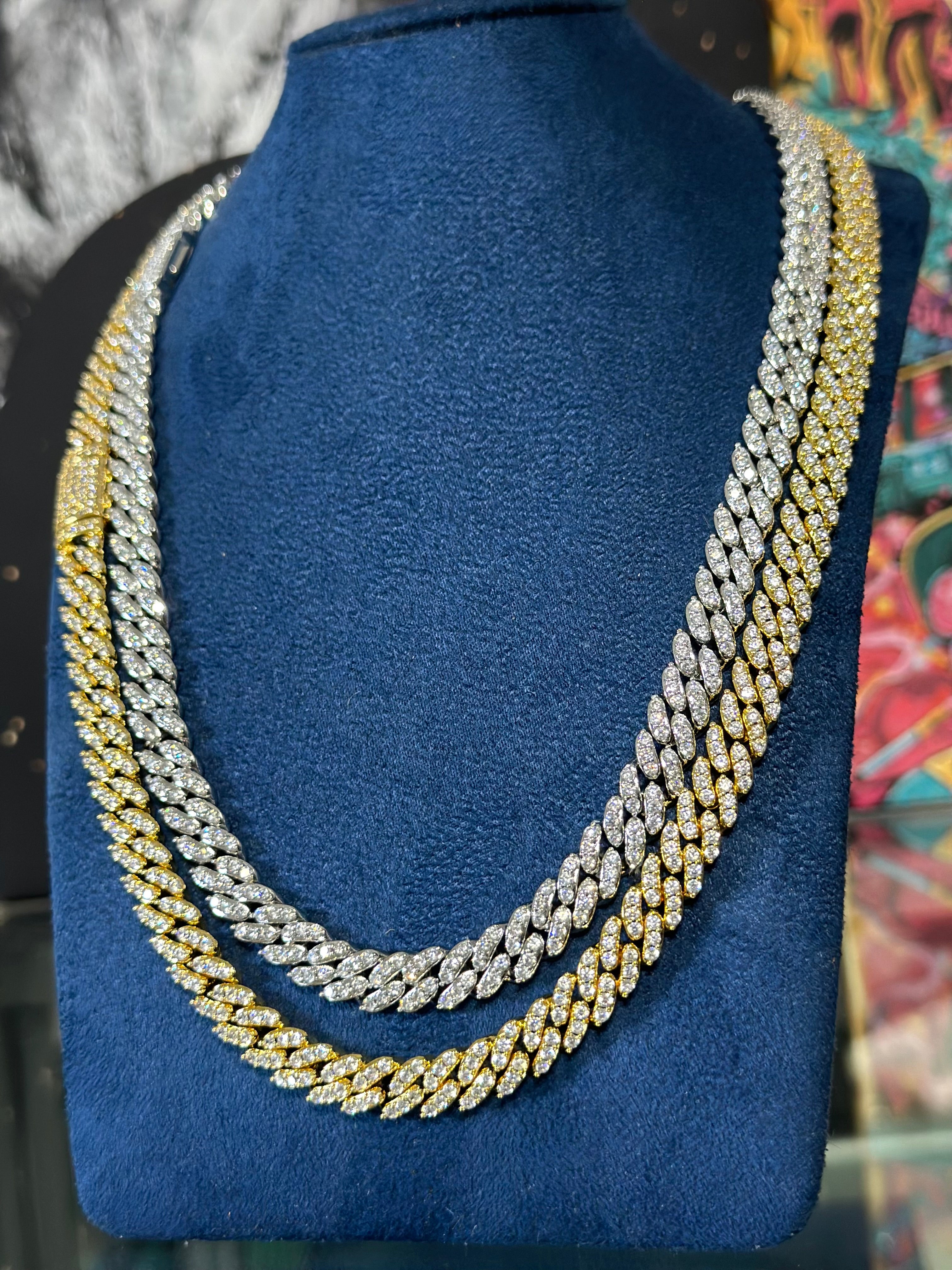 Cadena Cubana Slim 8mm Laminado 18k