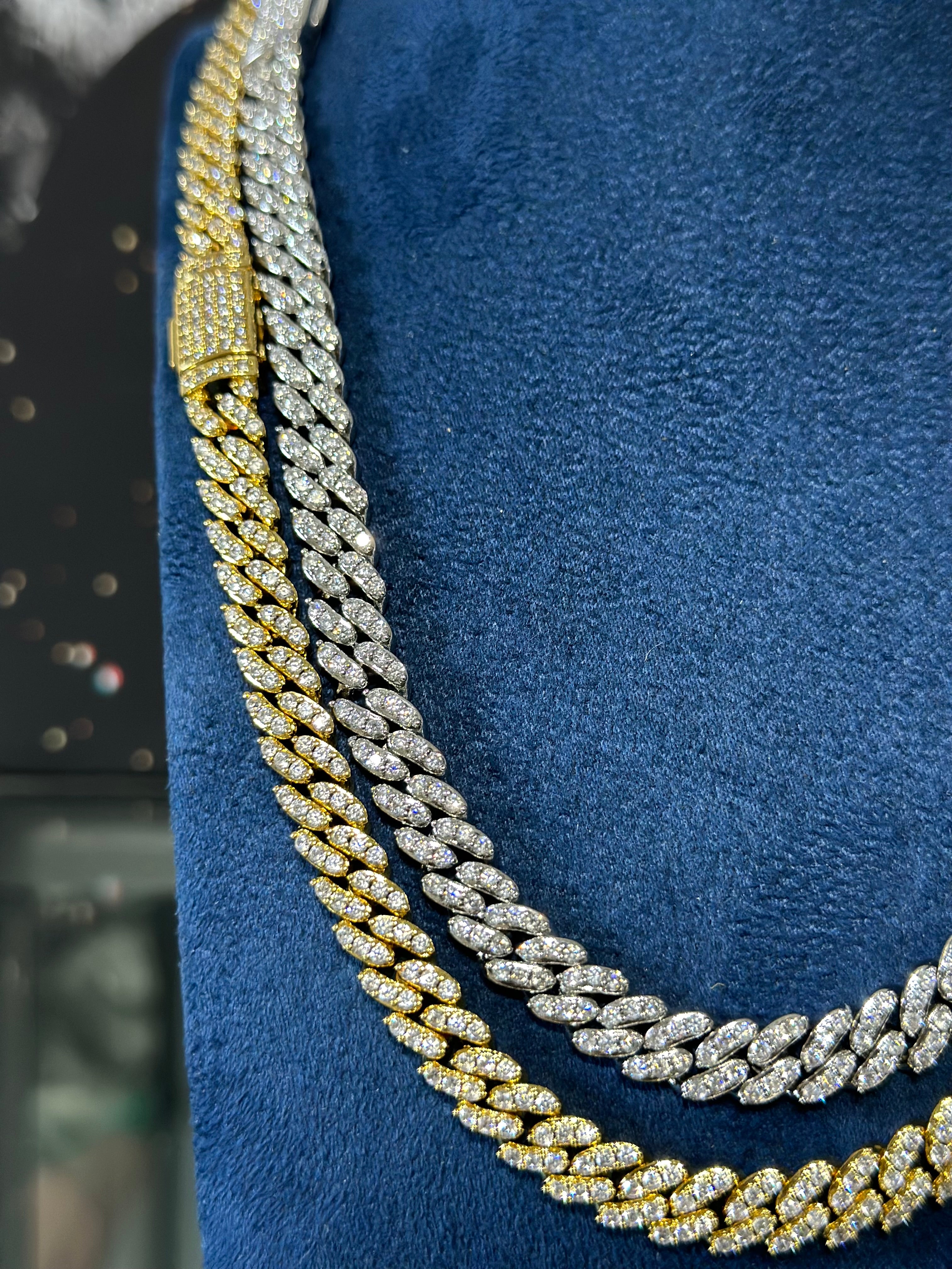 Cadena Cubana Slim 8mm Laminado 18k