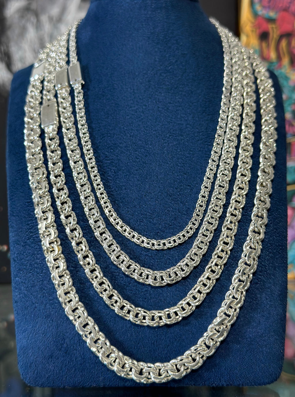 Cadena Tejido Chino Caja Plata .925