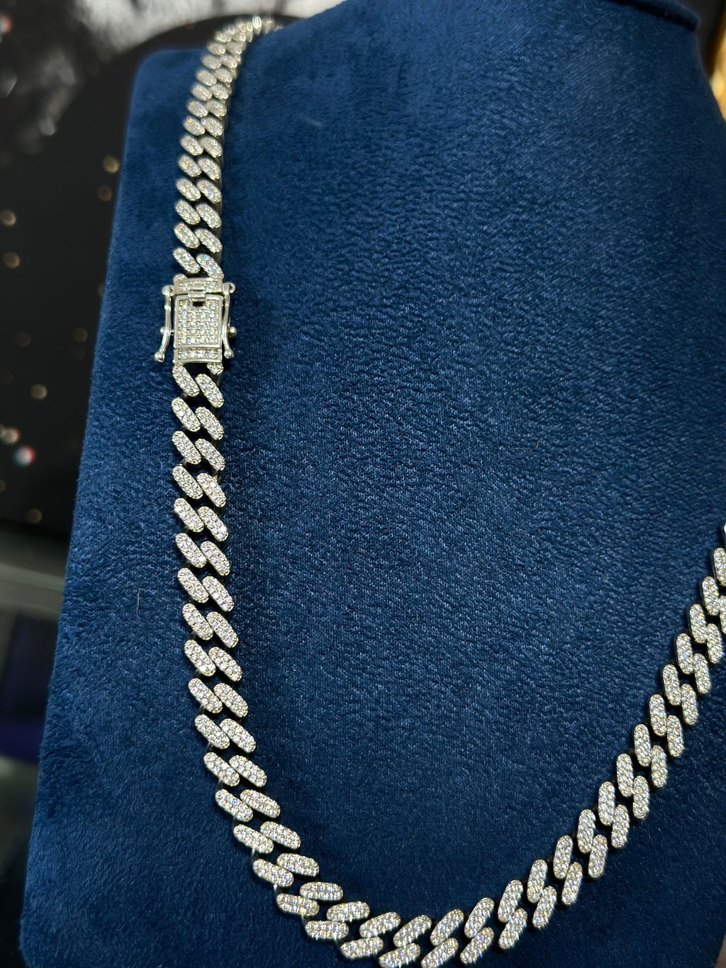 Cadena Cubana Zirconia Plata .925