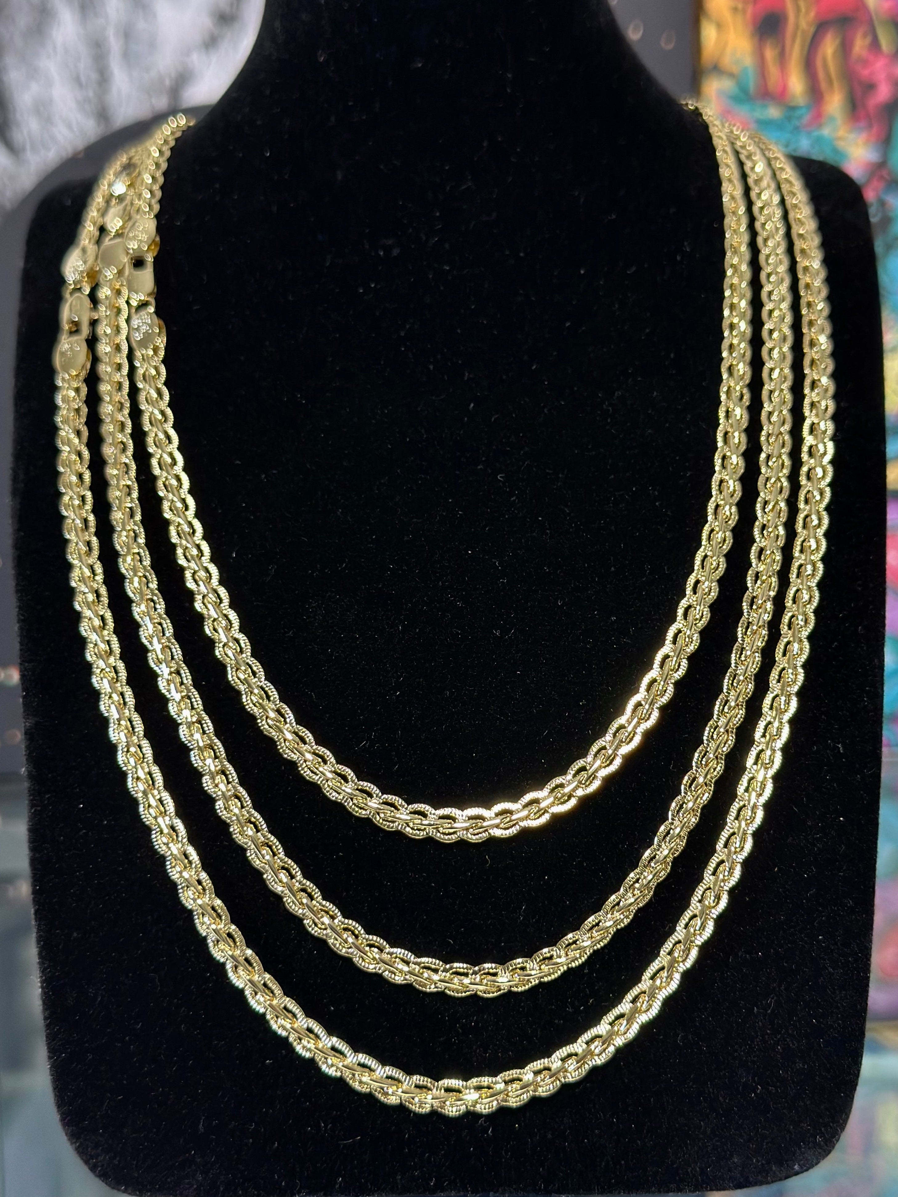 Cadena Espiga 4.3mm Oro Laminado