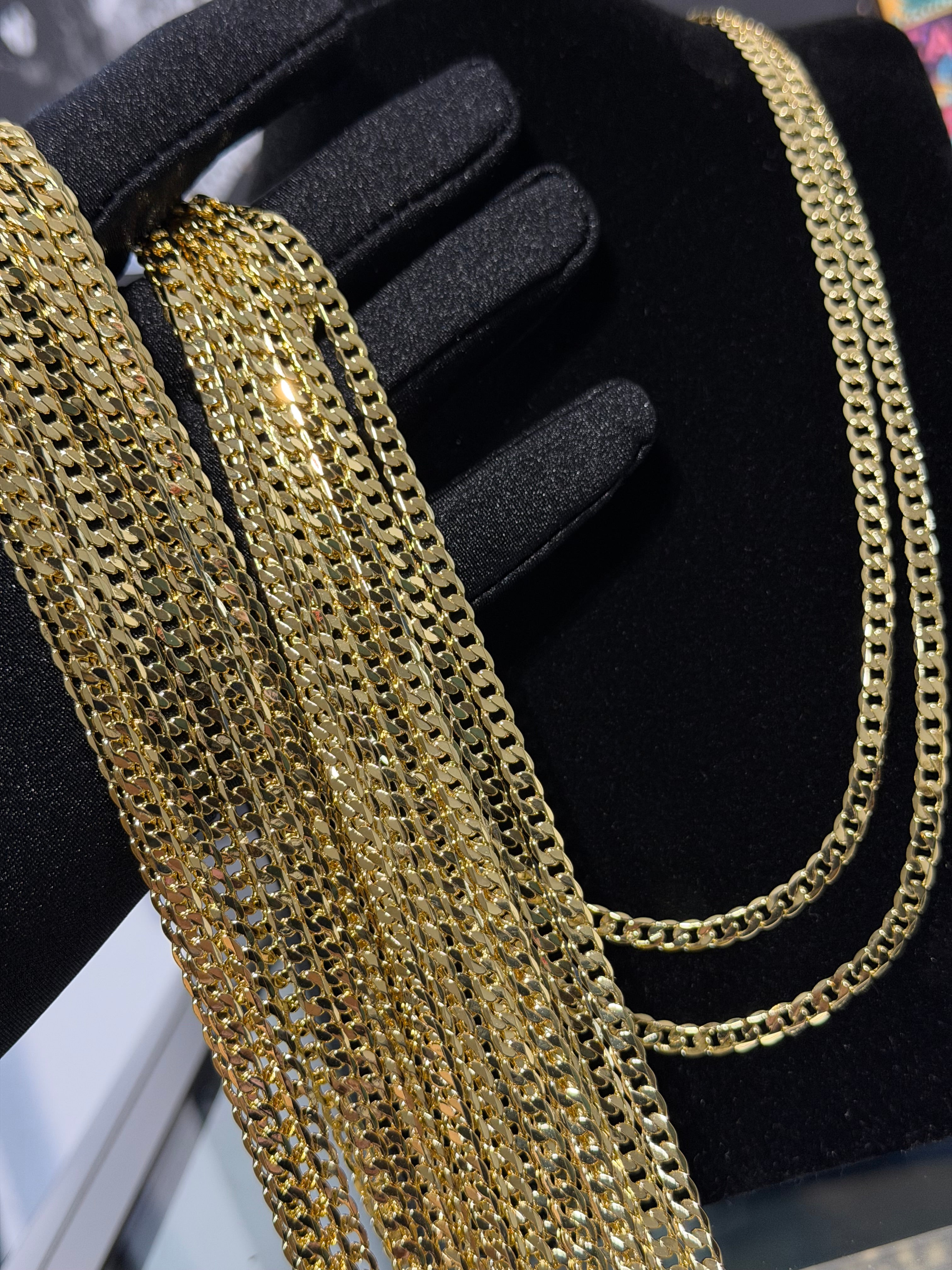 Cadena Barbada 4mm Oro Laminado