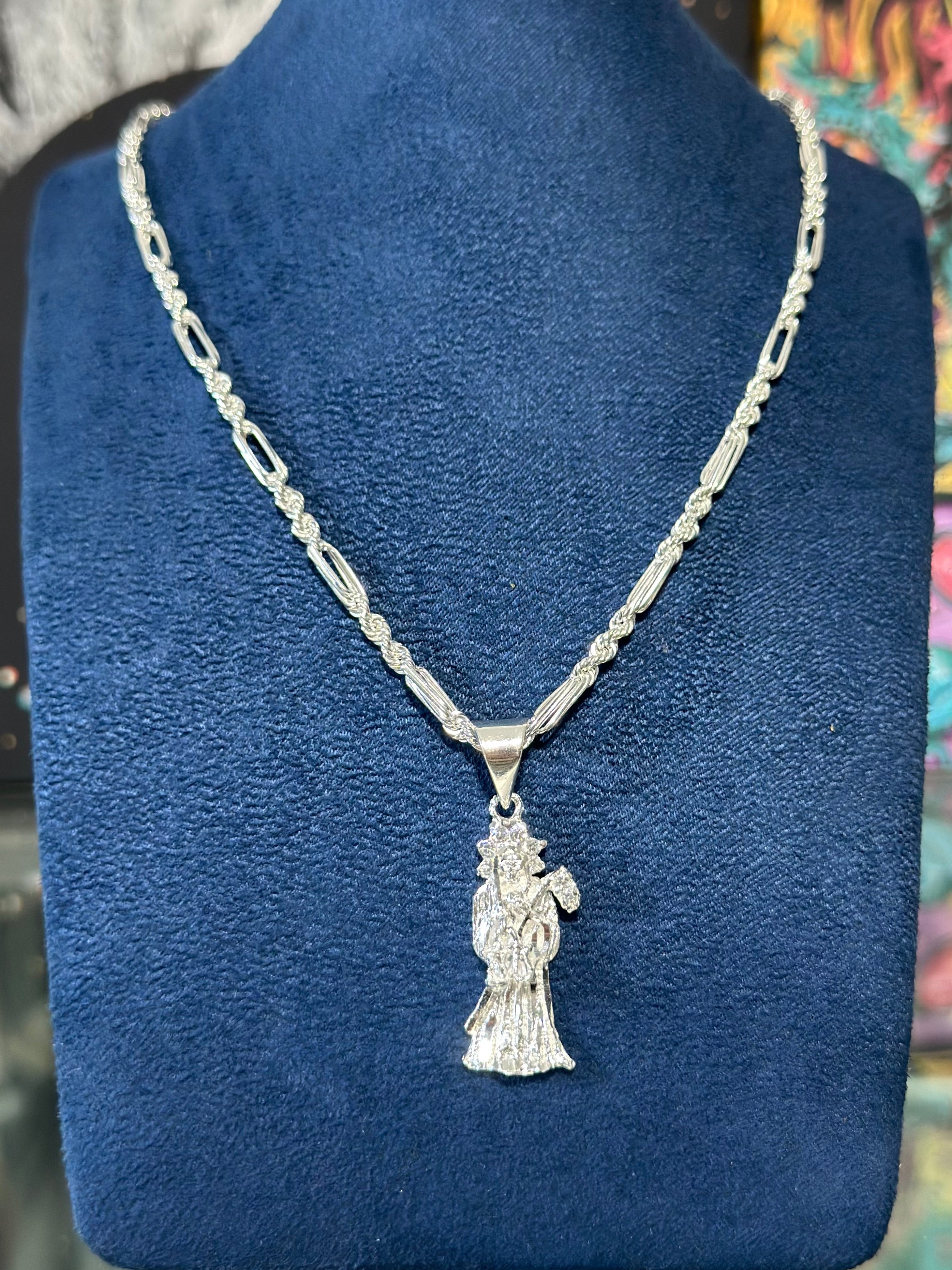 Dije Santa Muerte Chica Plata .925