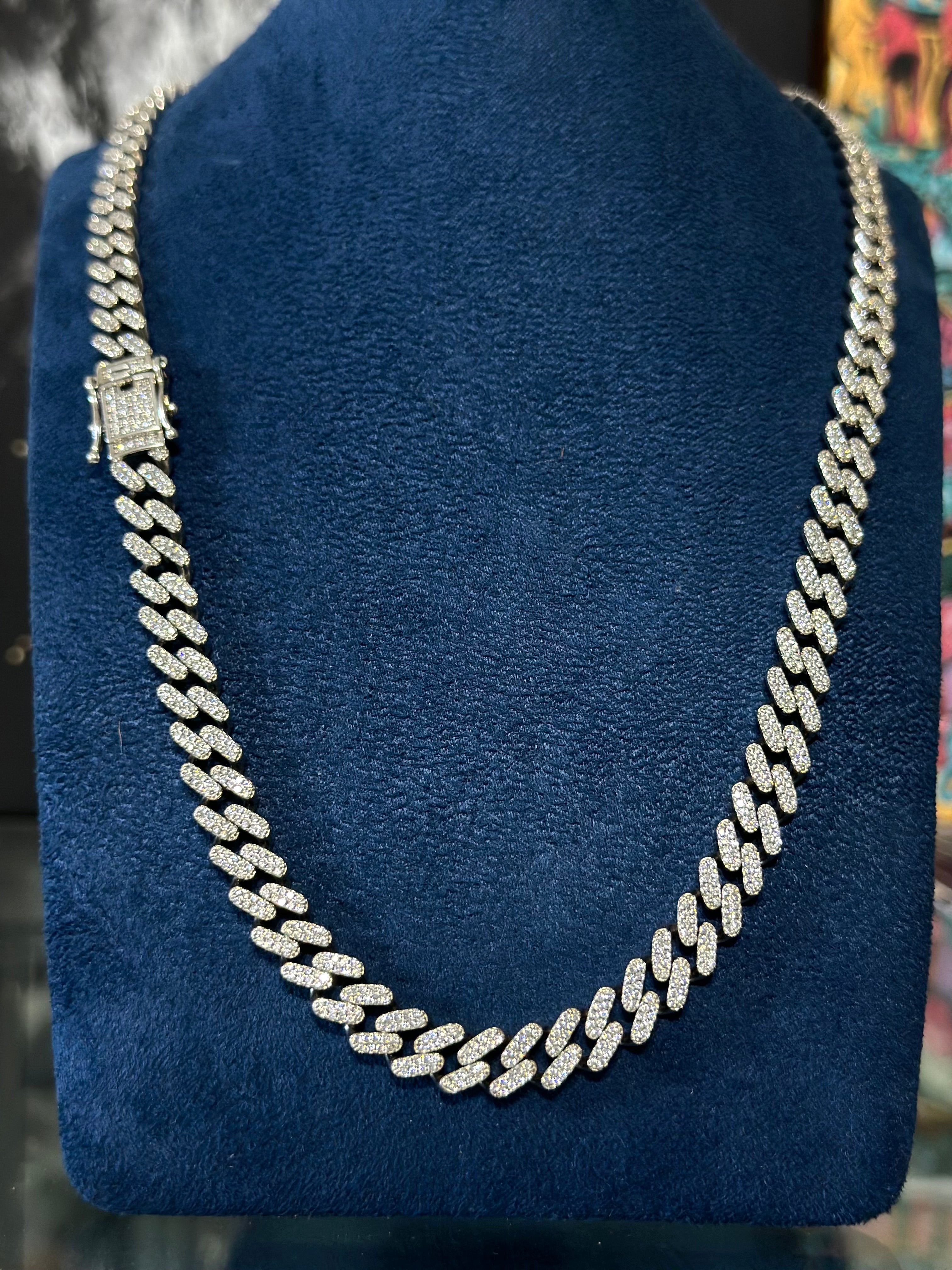 Cadena Cubana Zirconia Plata .925