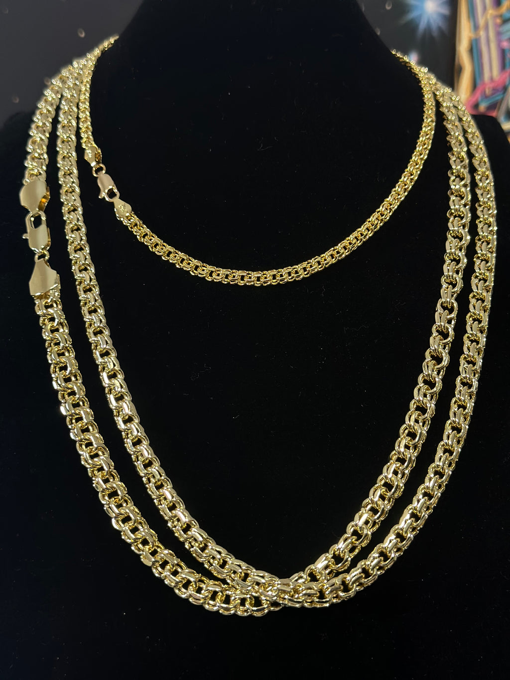 Cadena Tejido Chino Oro Laminado