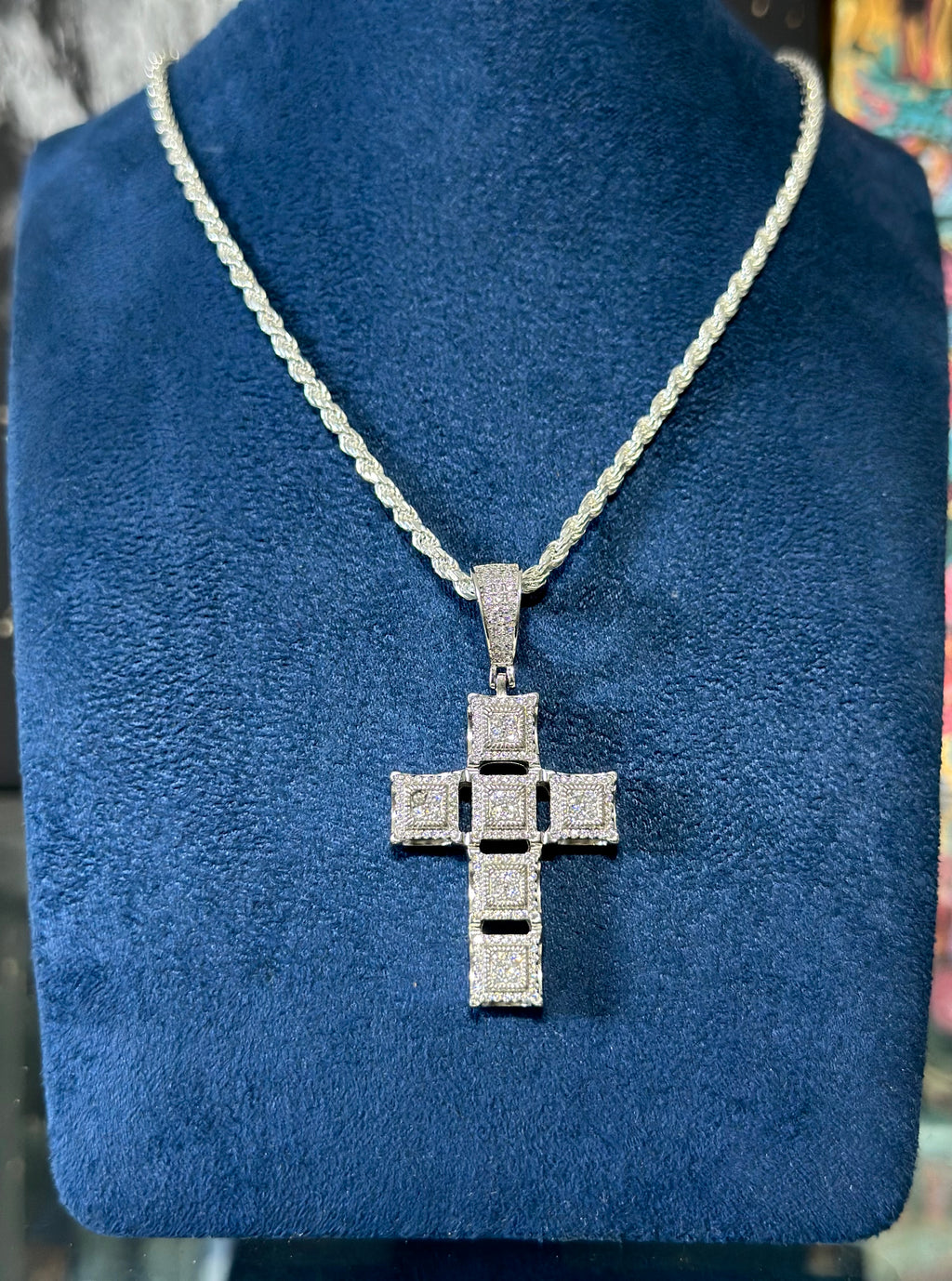 Dije Cruz Cuadrada Plata .925