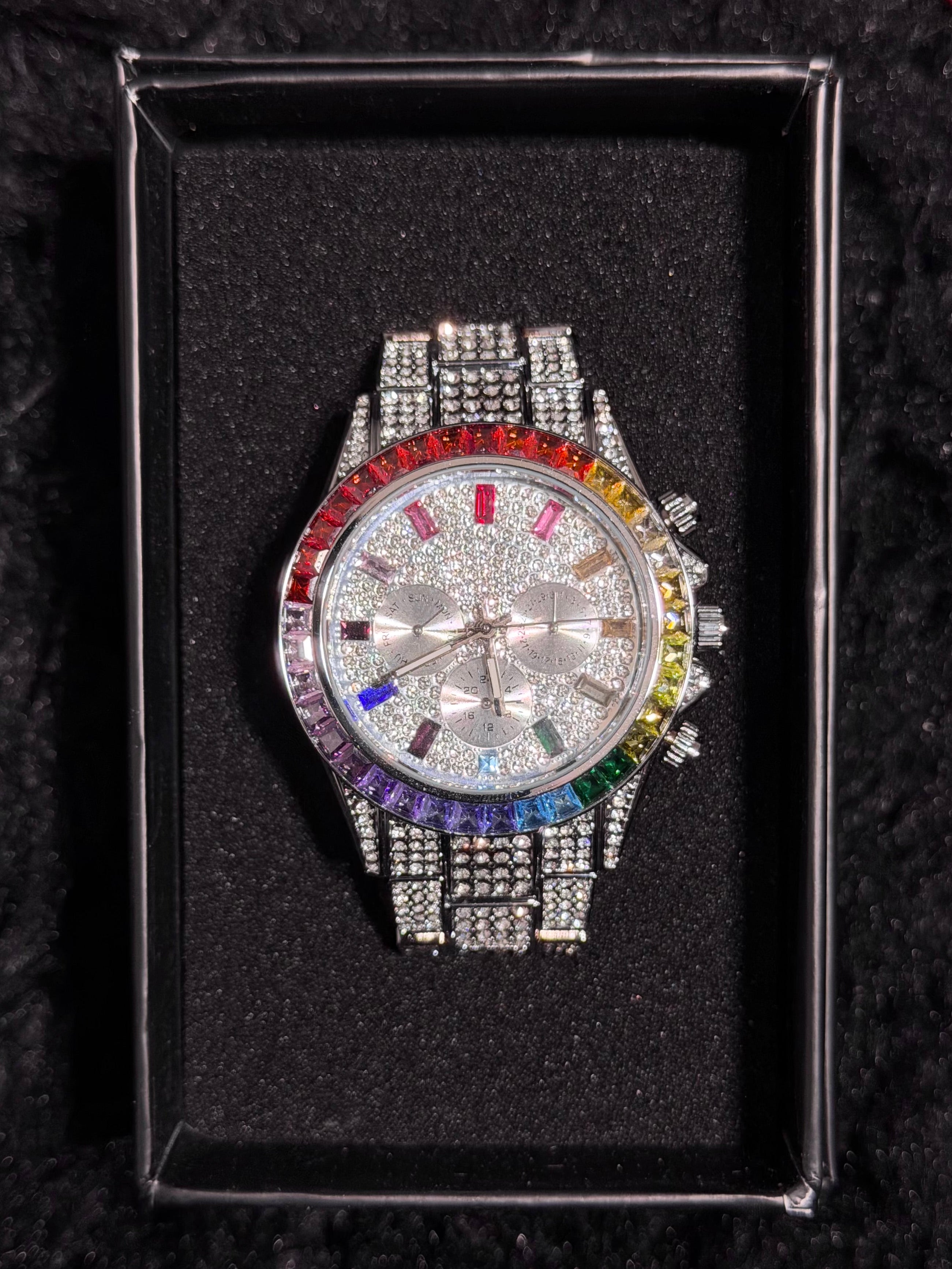 Reloj ICED Rainbow Baguette