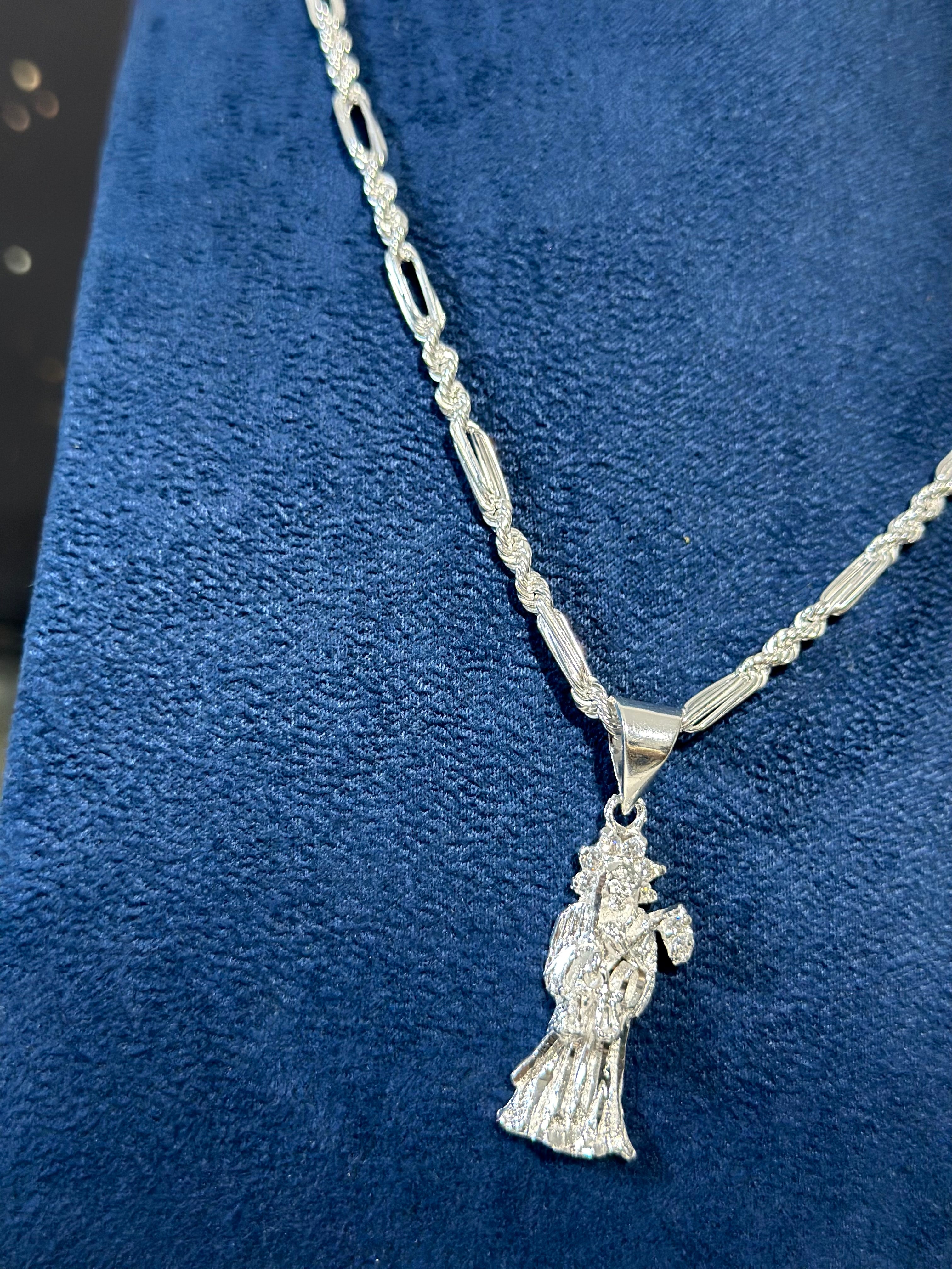 Dije Santa Muerte Chica Plata .925