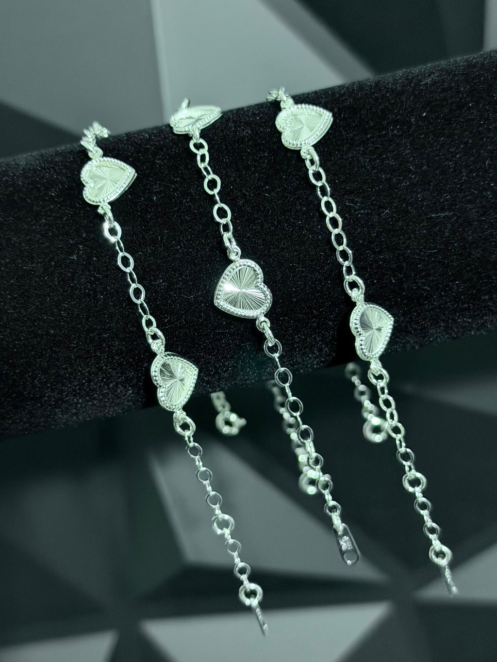 Pulsera 4 Corazones Plata .925