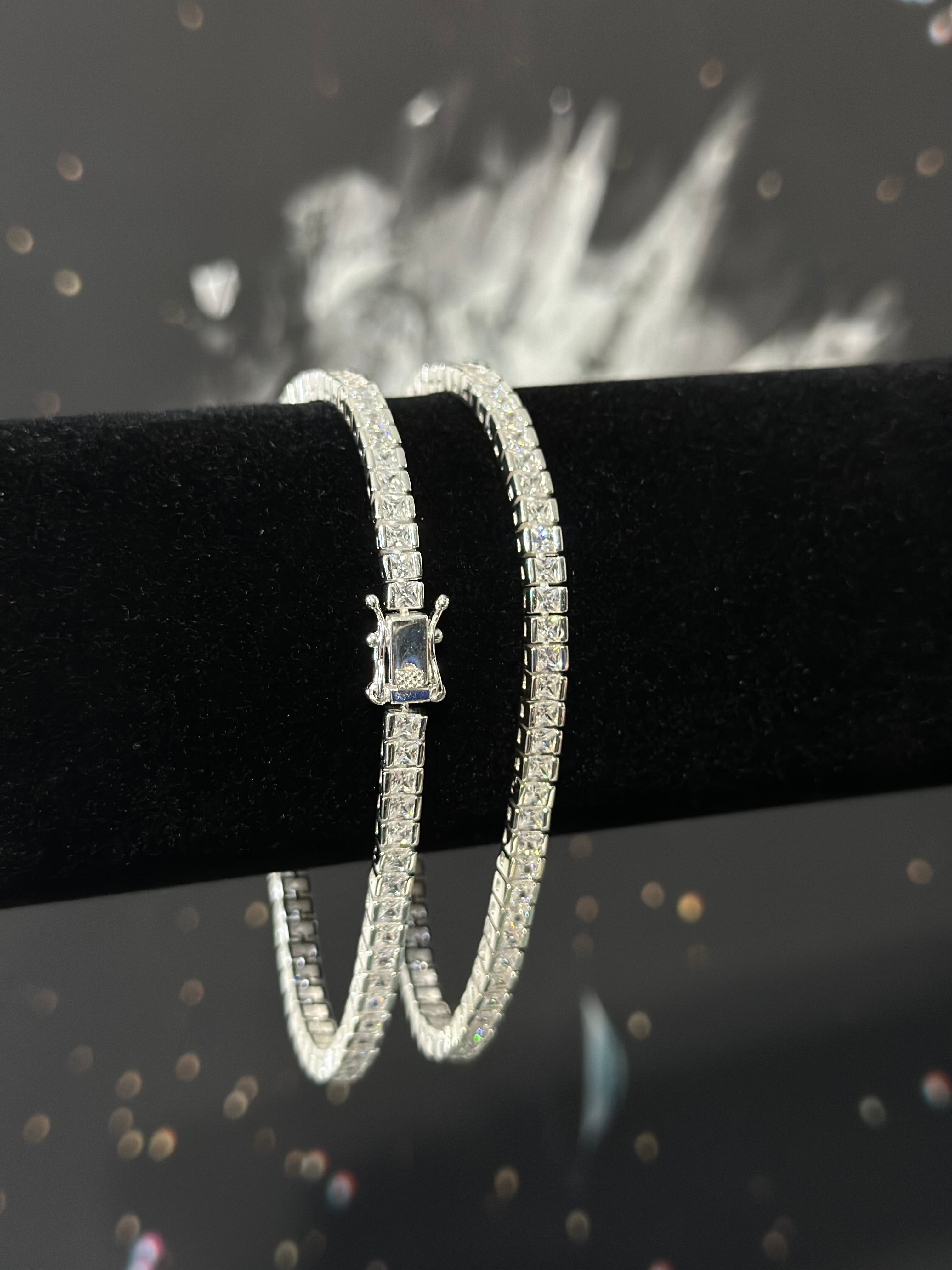 Pulsera Tennis Princess Cut Plata .925